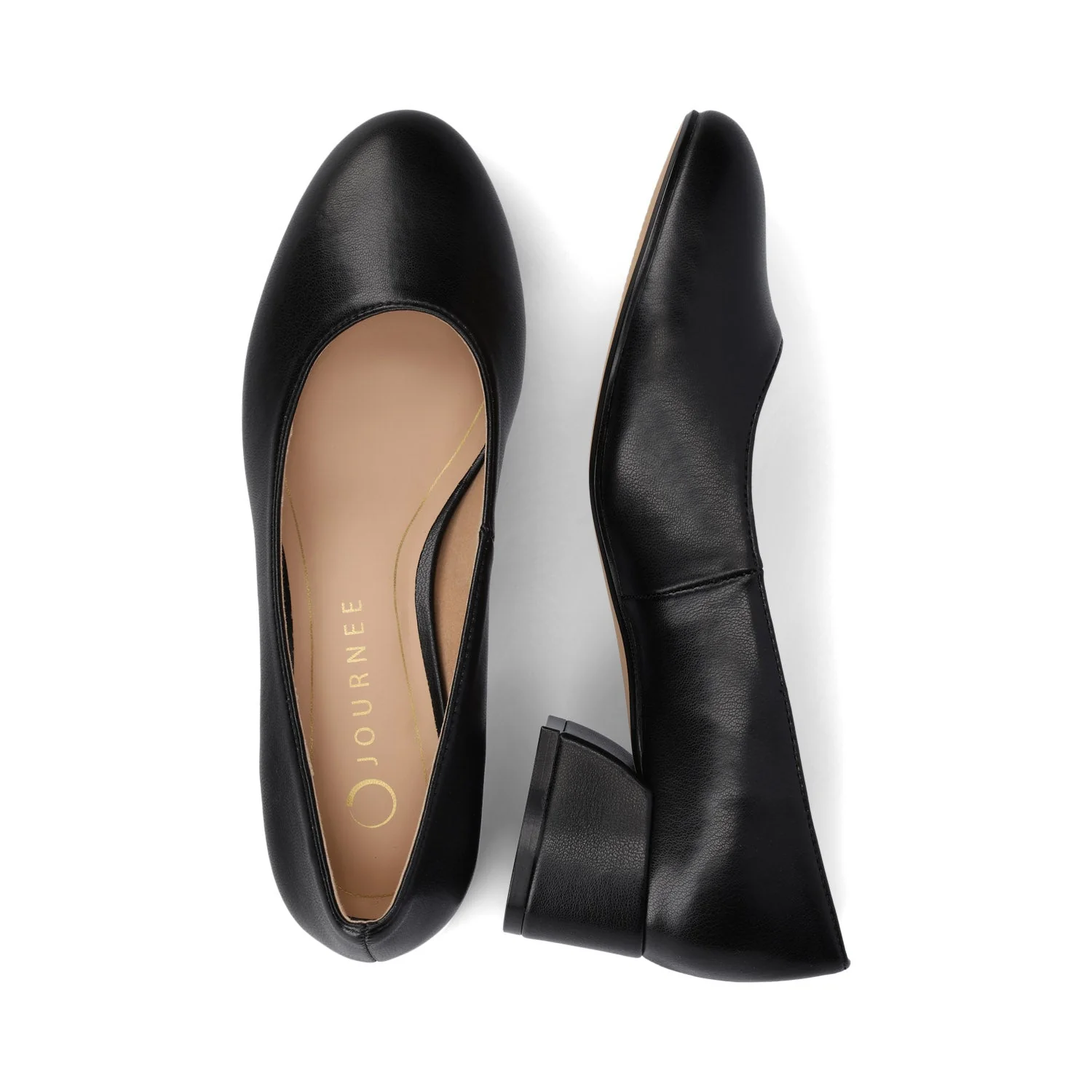 SAAR II VEGAN LEATHER PUMP HEELS IN WIDE - Black PU - Image 3