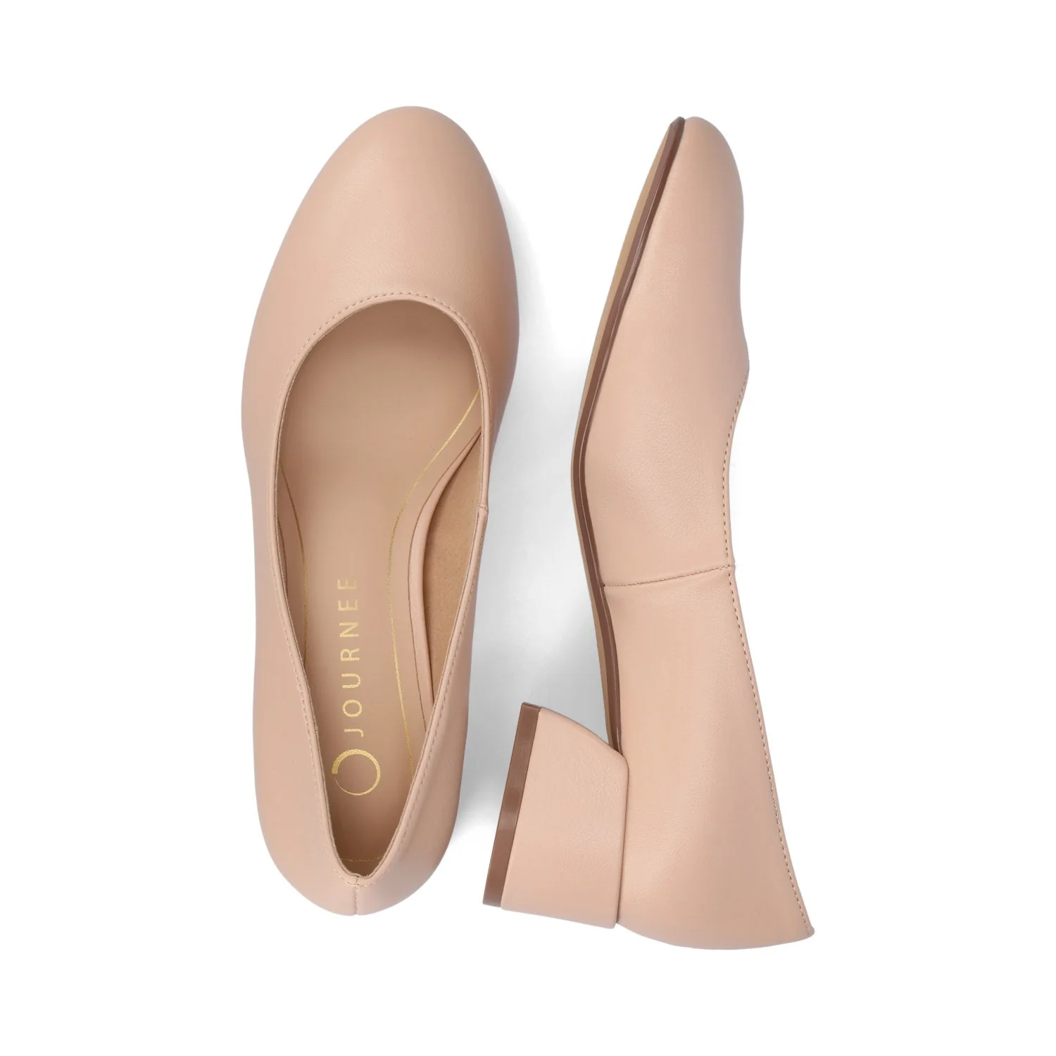 SAAR II VEGAN LEATHER PUMP HEELS IN WIDE - Blush PU - Image 4