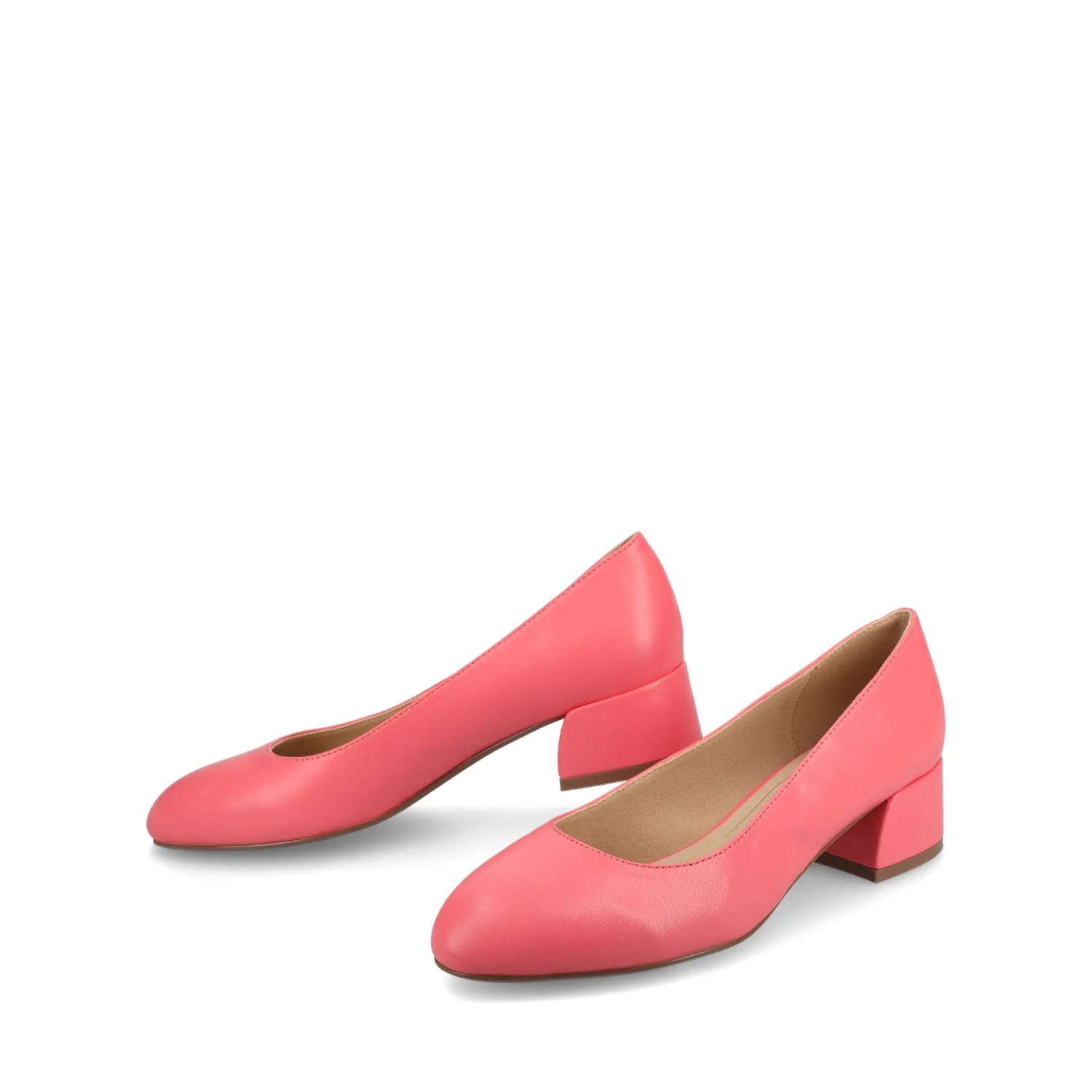 SAAR II VEGAN LEATHER PUMP HEELS IN WIDE - Coral PU - Image 2