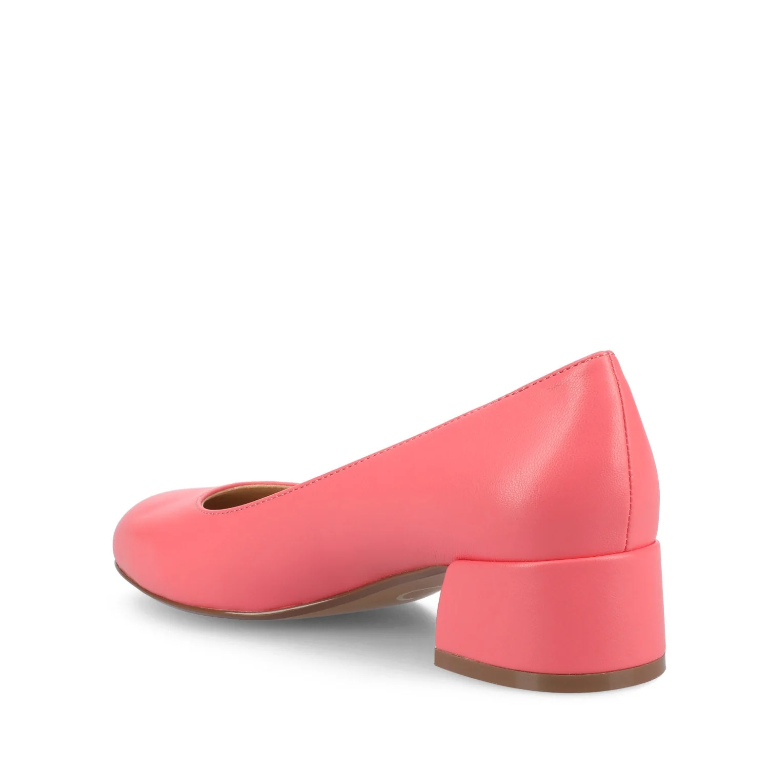SAAR II VEGAN LEATHER PUMP HEELS IN WIDE - Coral PU - Image 4