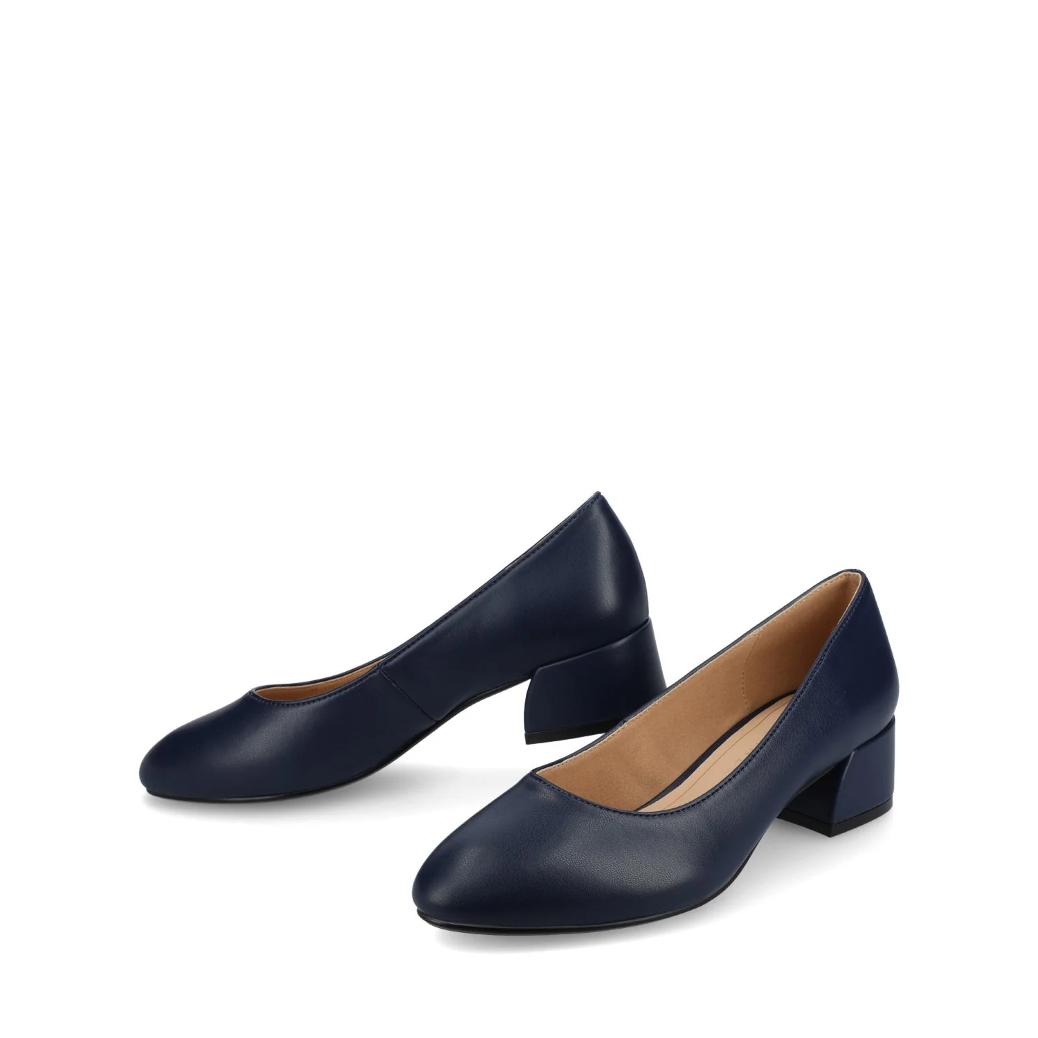 SAAR II VEGAN LEATHER PUMP HEELS IN WIDE - Navy PU - Image 2