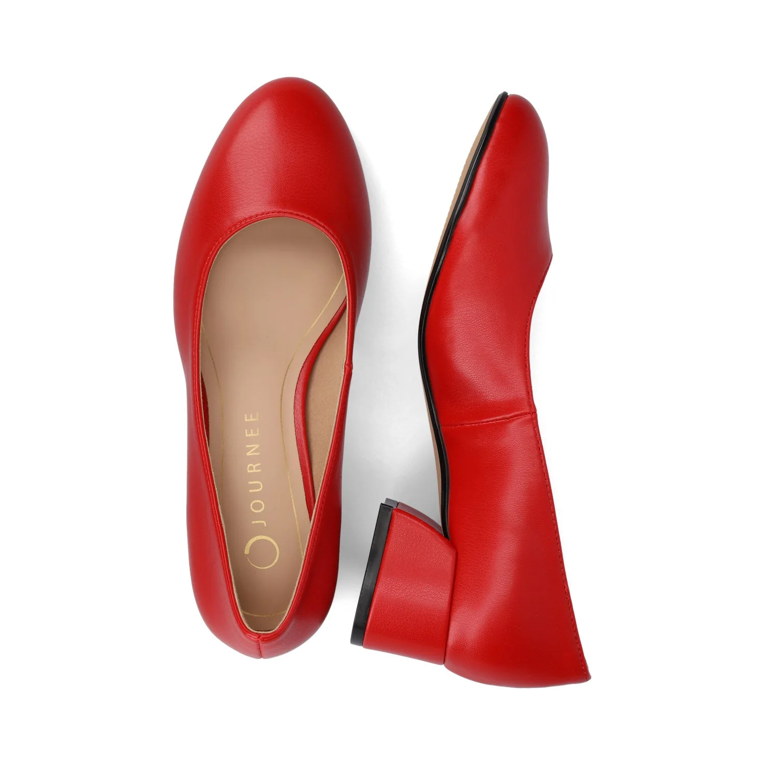 SAAR II VEGAN LEATHER PUMP HEELS IN WIDE - Red PU - Image 3