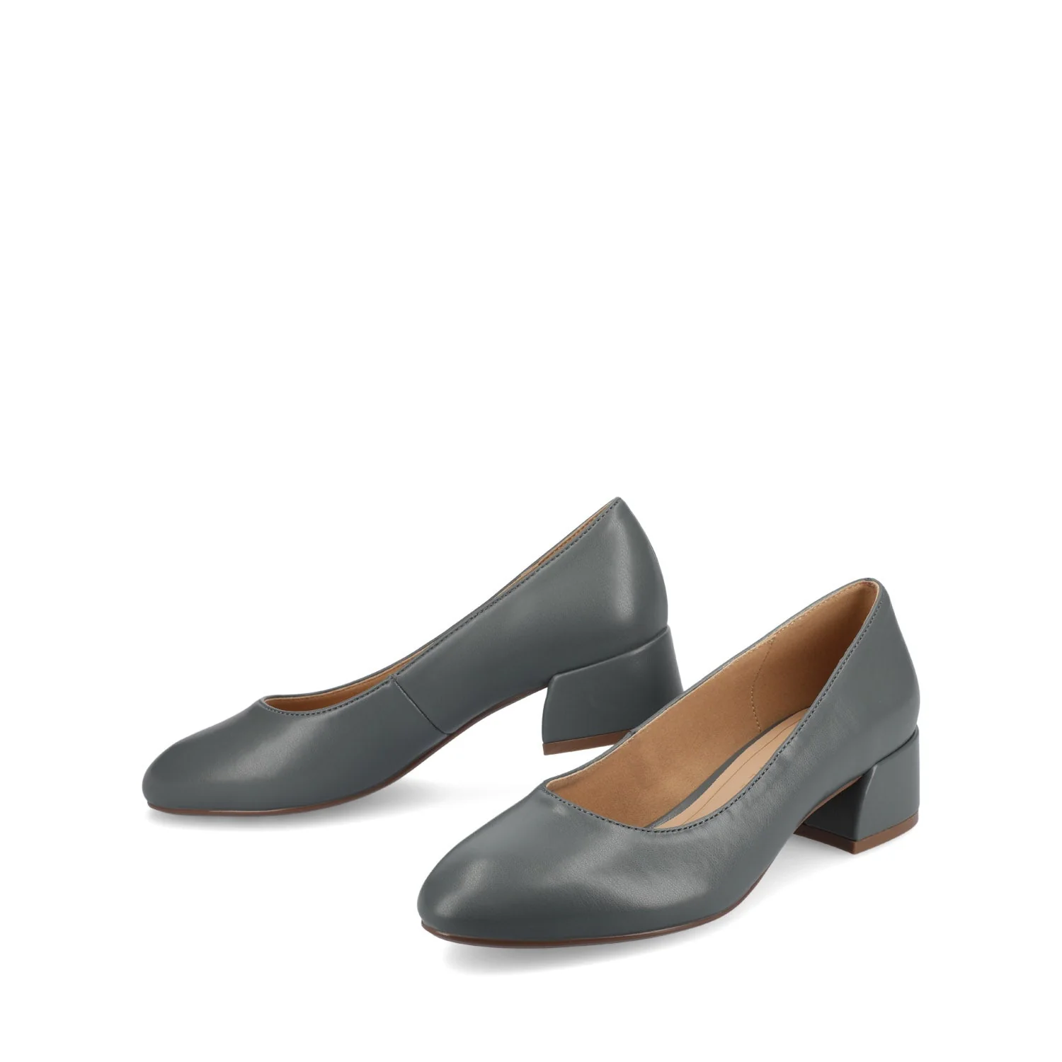 SAAR II VEGAN LEATHER PUMP HEELS IN WIDE - Slate PU - Image 2
