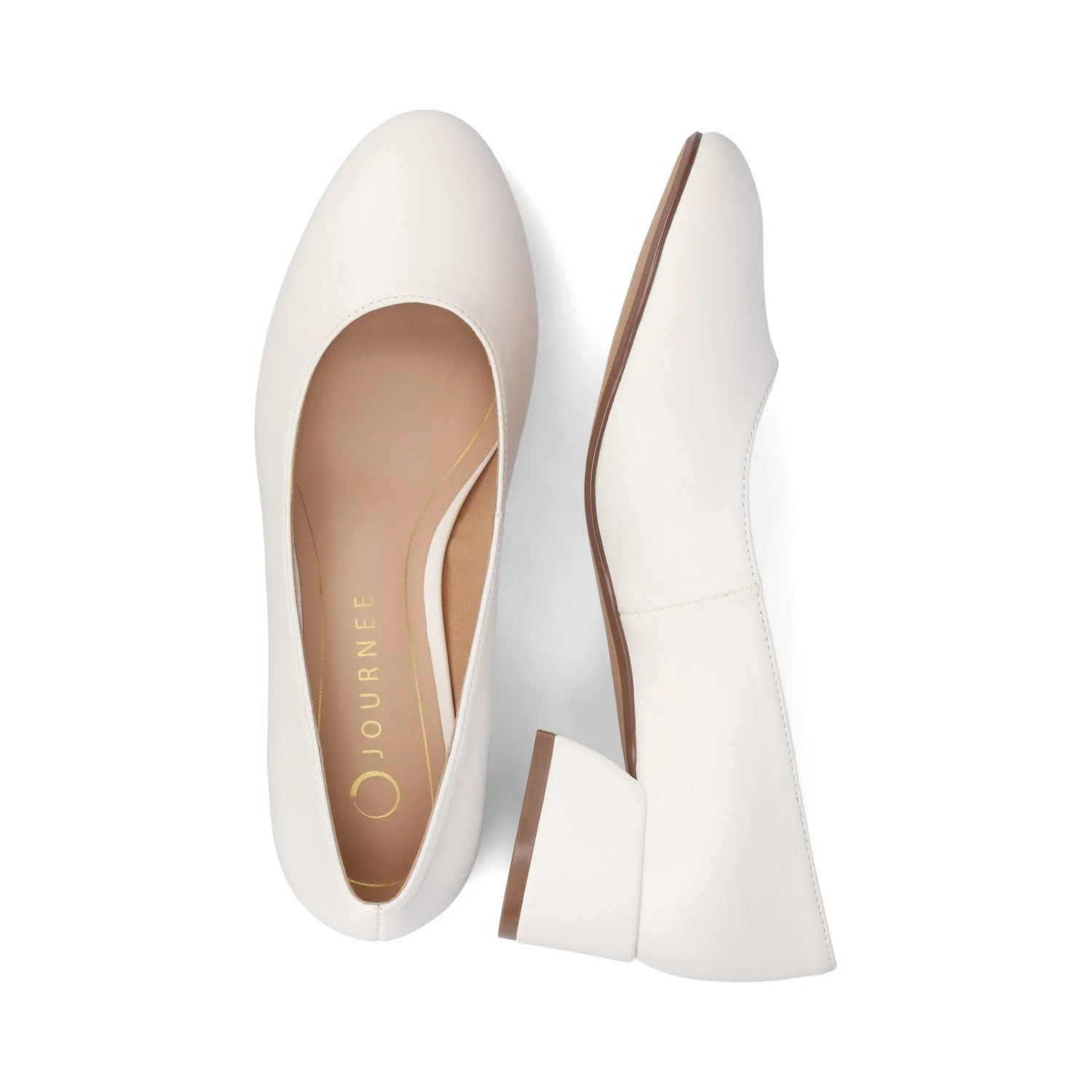 SAAR II VEGAN LEATHER PUMP HEELS IN WIDE - White PU - Image 3
