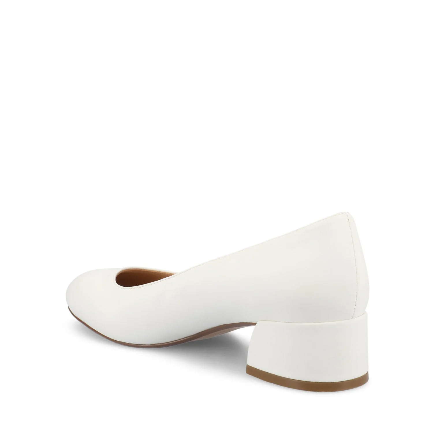 SAAR II VEGAN LEATHER PUMP HEELS IN WIDE - White PU - Image 4