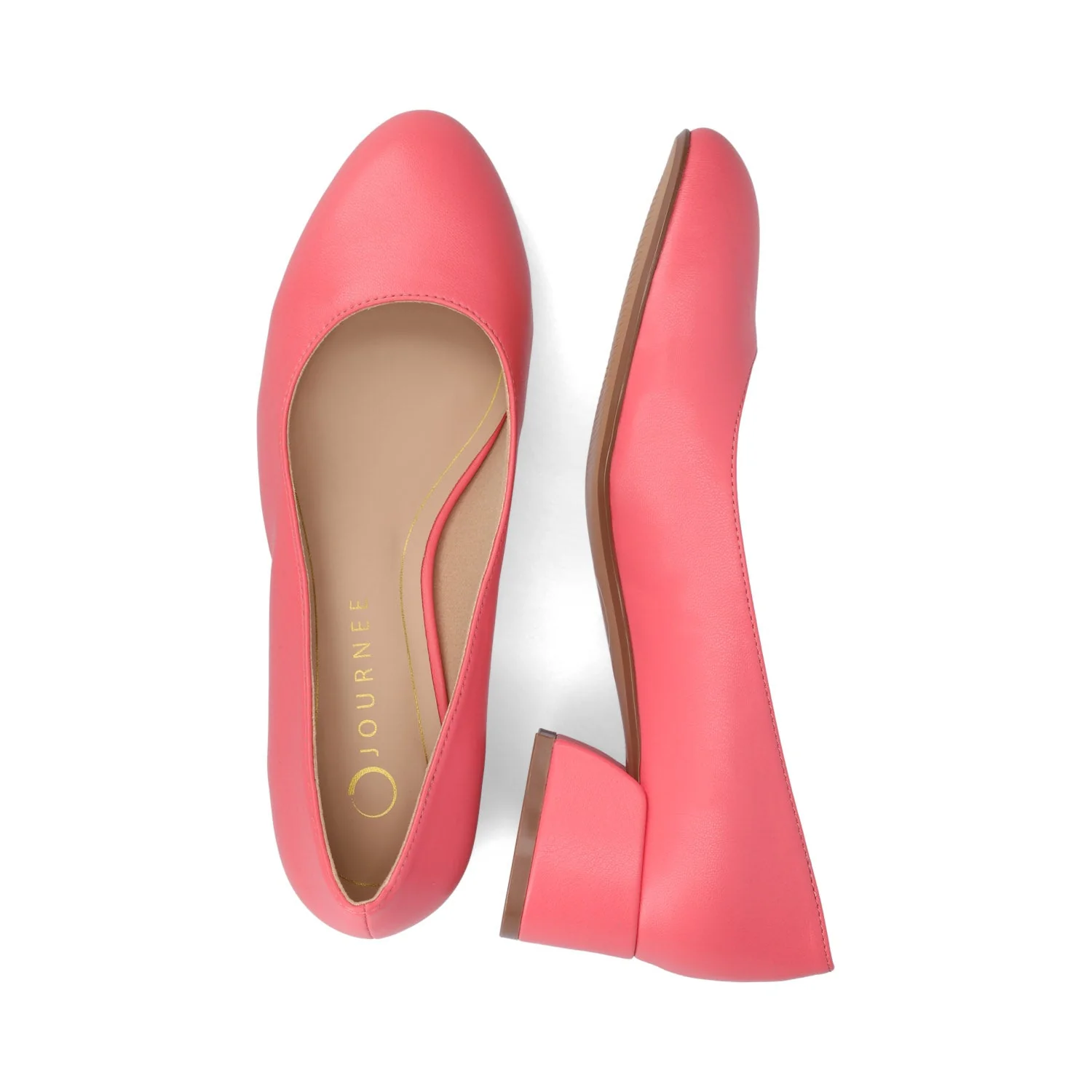 SAAR II BLOCK HEEL PUMPS IN VEGAN LEATHER - Coral PU - Image 3