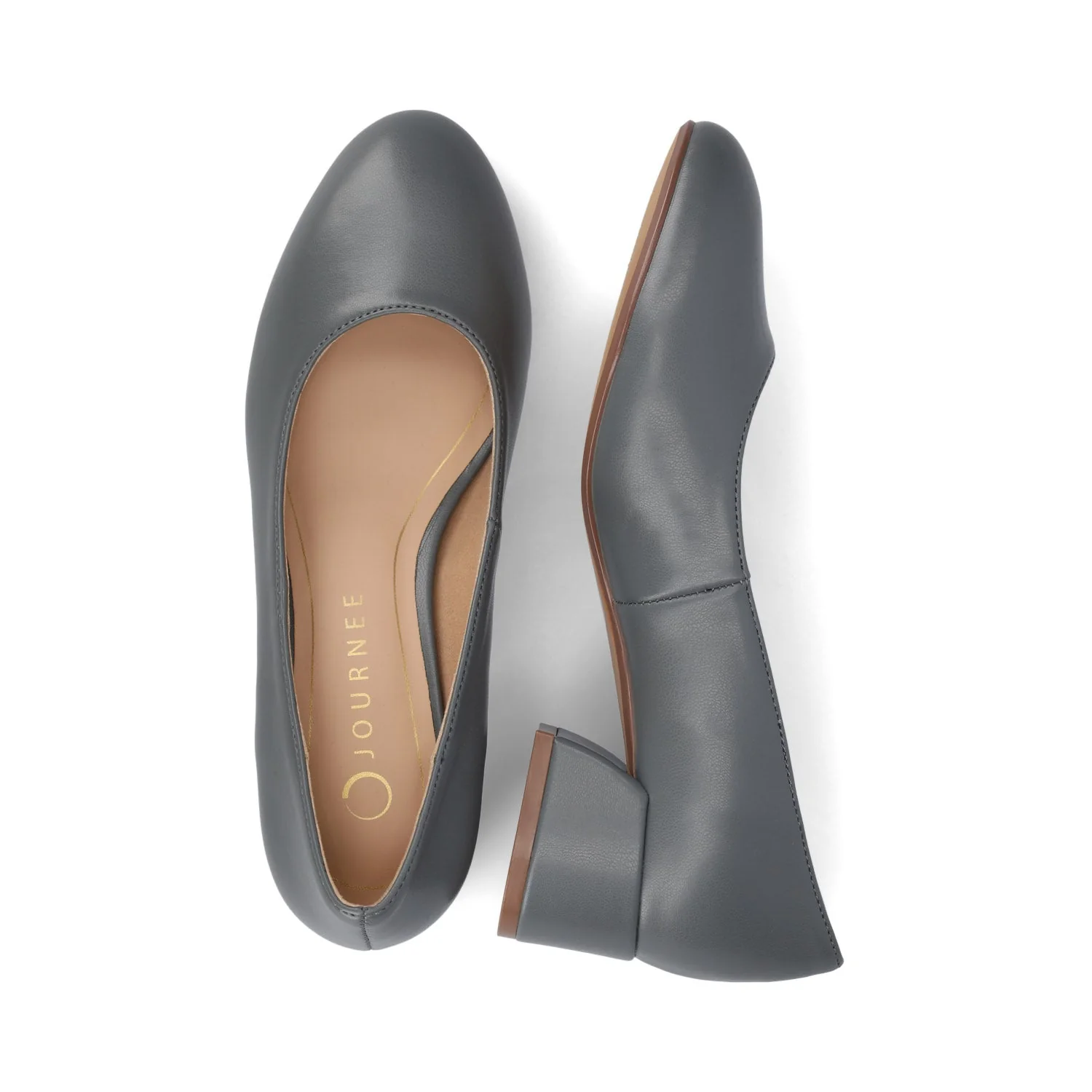 SAAR II BLOCK HEEL PUMPS IN VEGAN LEATHER - Slate PU - Image 3