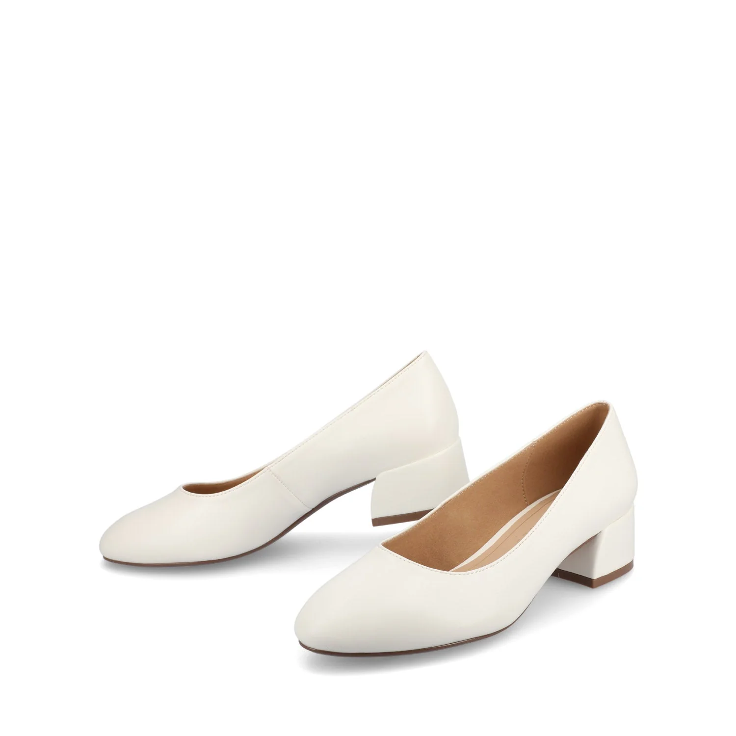 SAAR II BLOCK HEEL PUMPS IN VEGAN LEATHER - White PU - Image 2