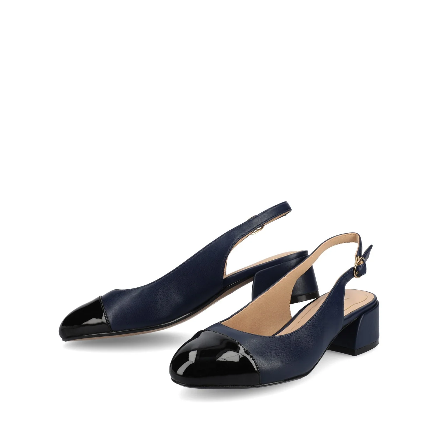 SAMMIE BLOCK HEELS IN WIDE - Navy PU - Image 2