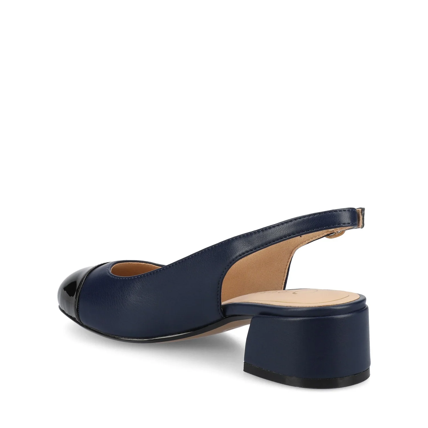 SAMMIE BLOCK HEELS IN VEGAN LEATHER - Navy PU - Image 4