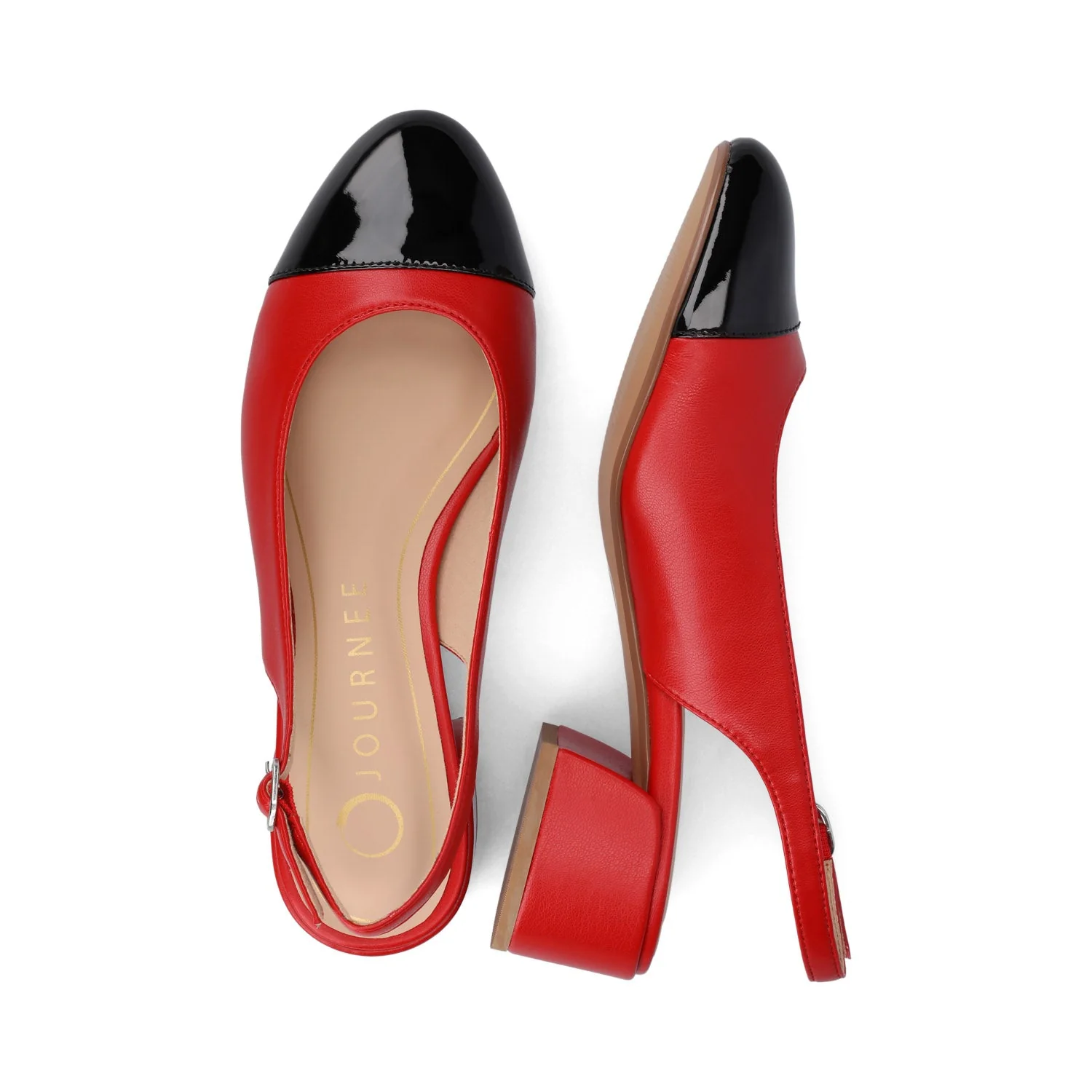 SAMMIE BLOCK HEELS IN VEGAN LEATHER - Red PU - Image 3