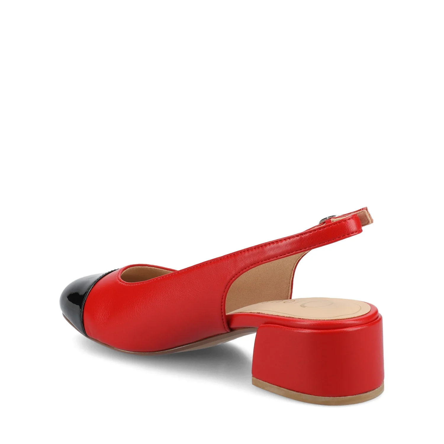 SAMMIE BLOCK HEELS IN VEGAN LEATHER - Red PU - Image 4