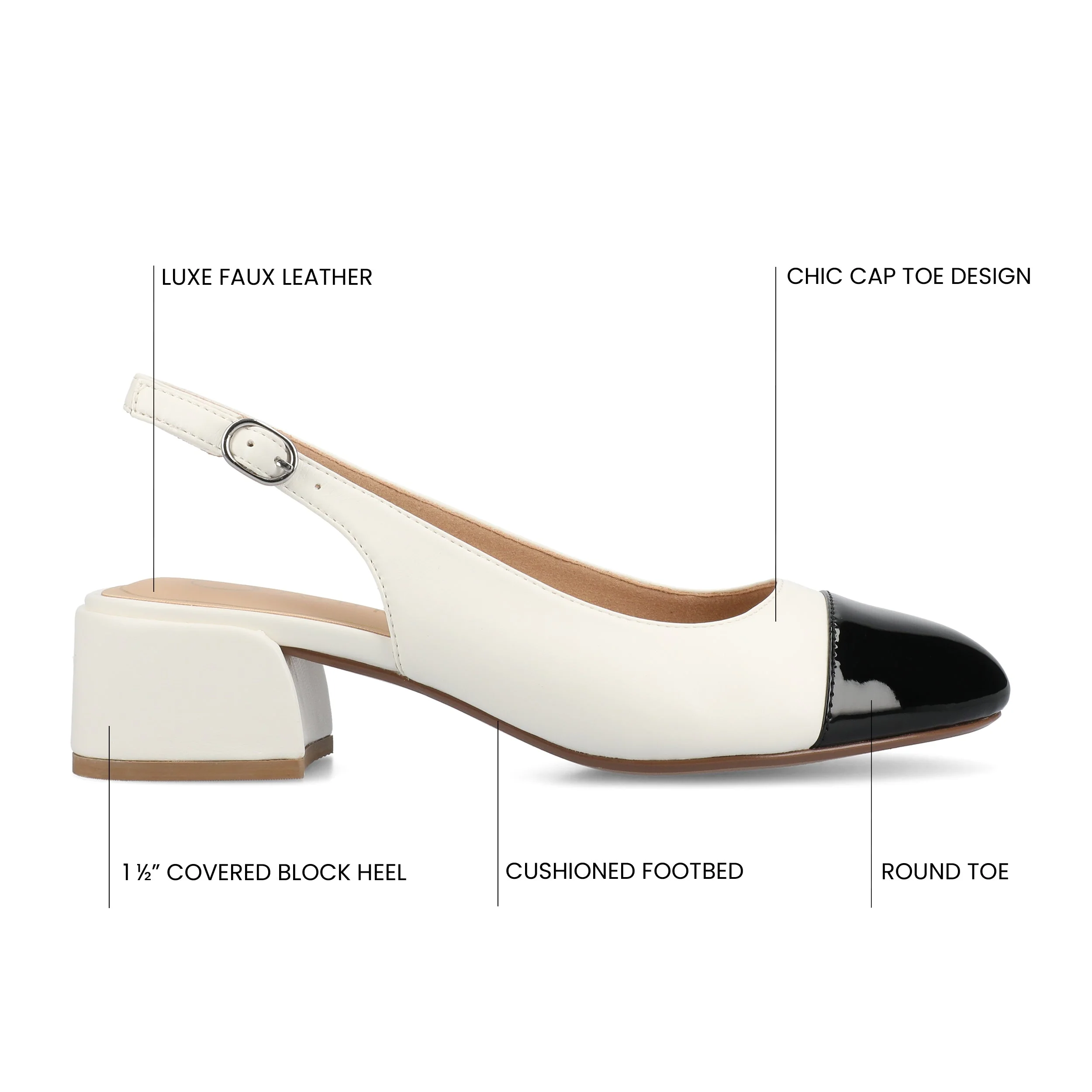 SAMMIE BLOCK HEELS IN VEGAN LEATHER - White PU - Image 6