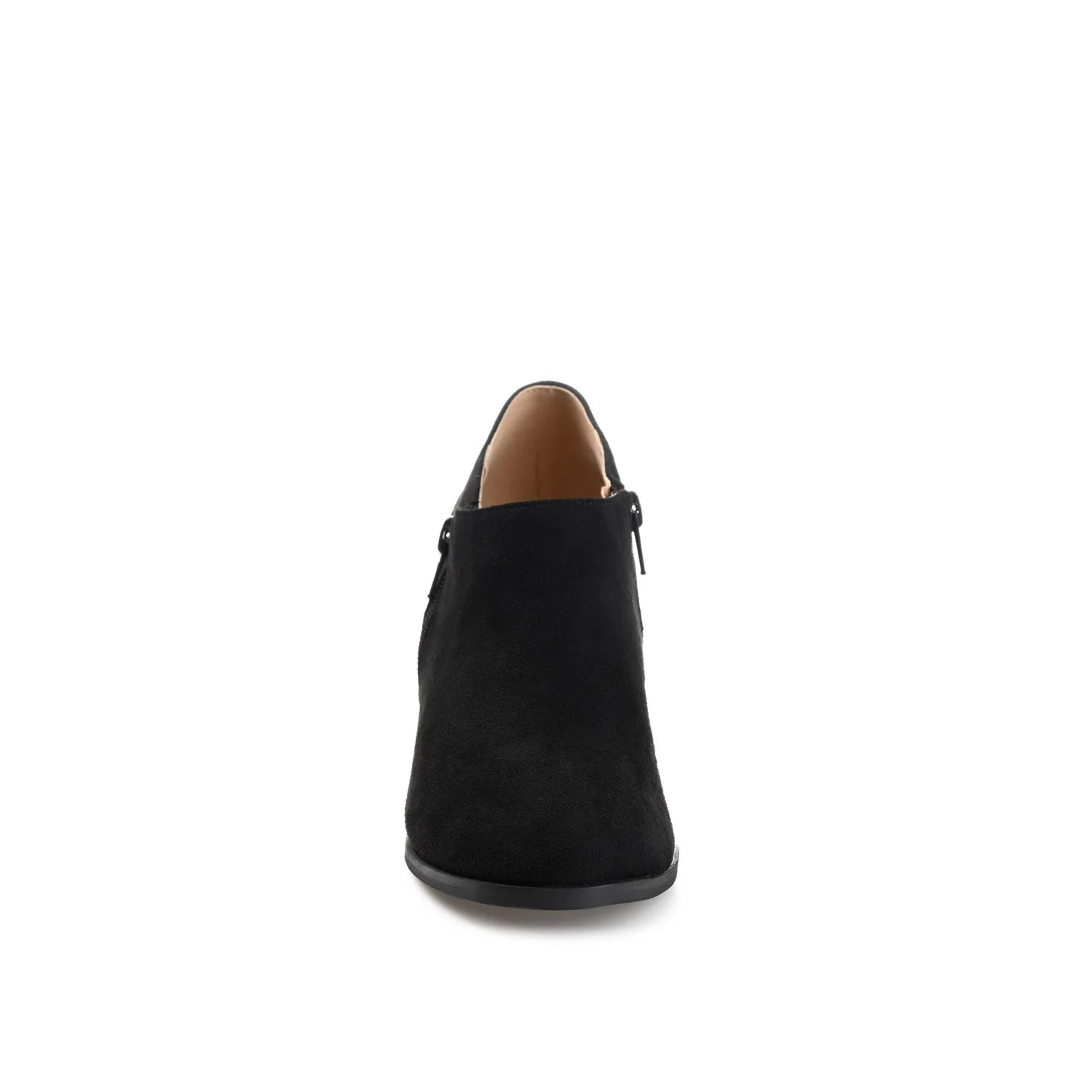 SANZI ZIP-UP BOOTIES IN FAUX SUEDE - Black - Image 5