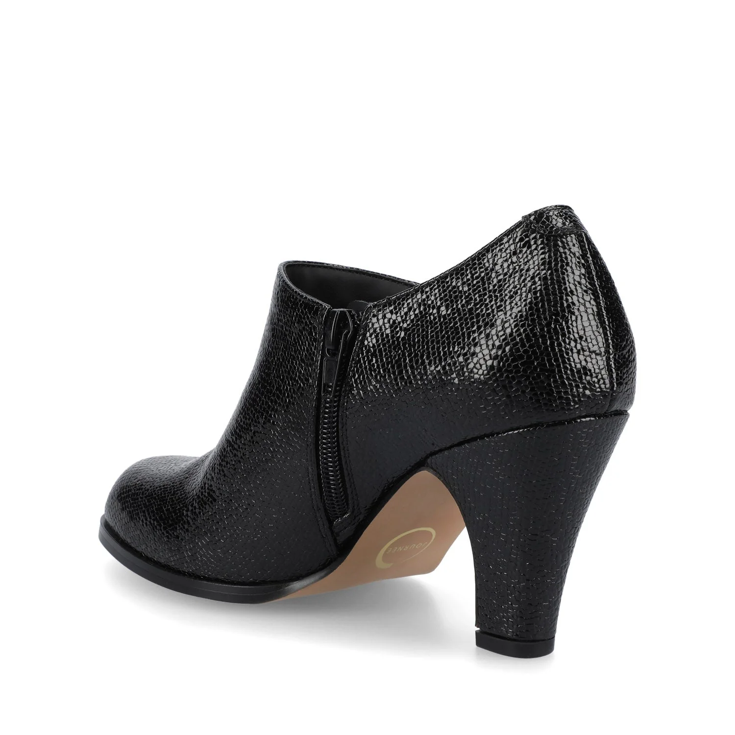 SANZI ZIP-UP BOOTIES IN FAUX SUEDE - Black Lizard - Image 3