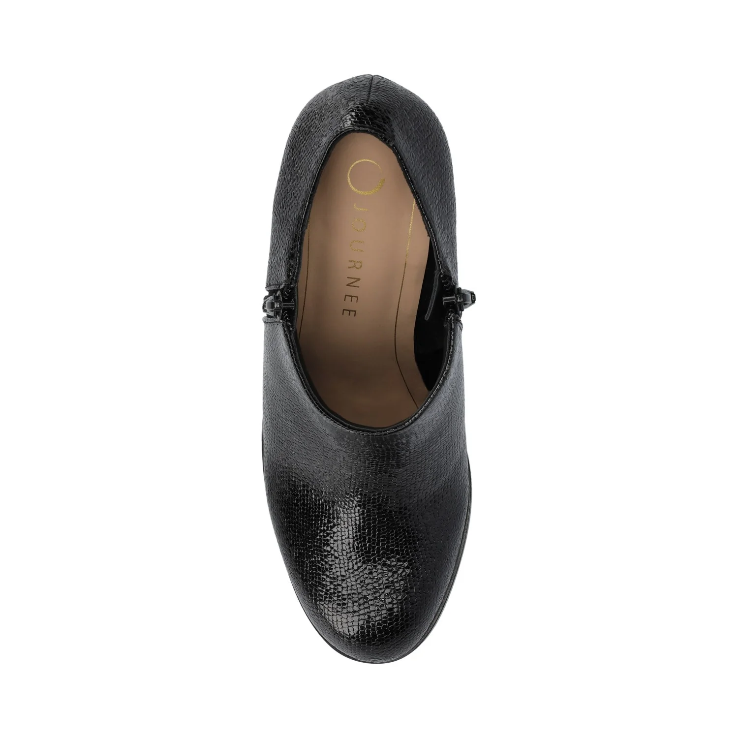 SANZI ZIP-UP BOOTIES IN FAUX SUEDE - Black Lizard - Image 4