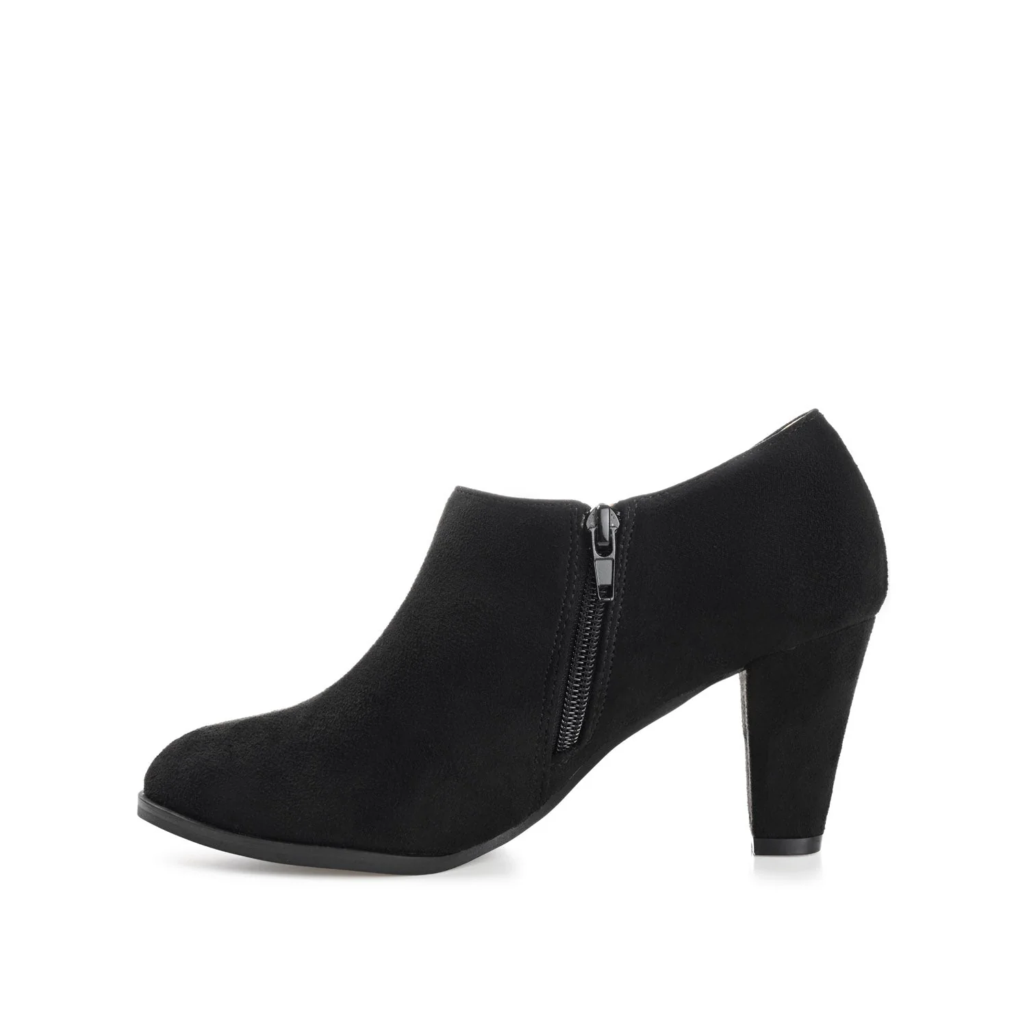 SANZI ZIP-UP BOOTIES IN WIDE - Black - Image 3