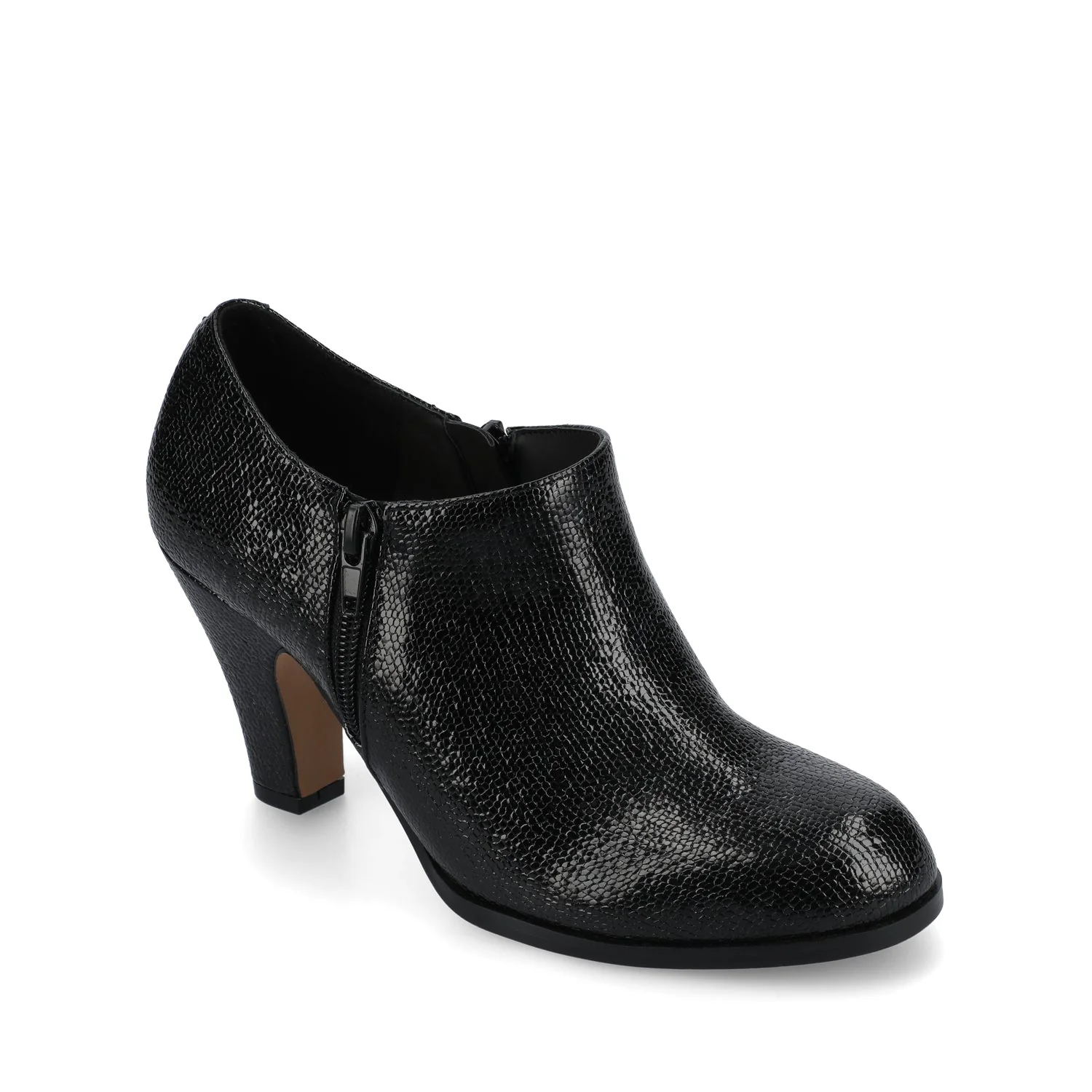SANZI ZIP-UP BOOTIES IN WIDE - Black Lizard - Image 2
