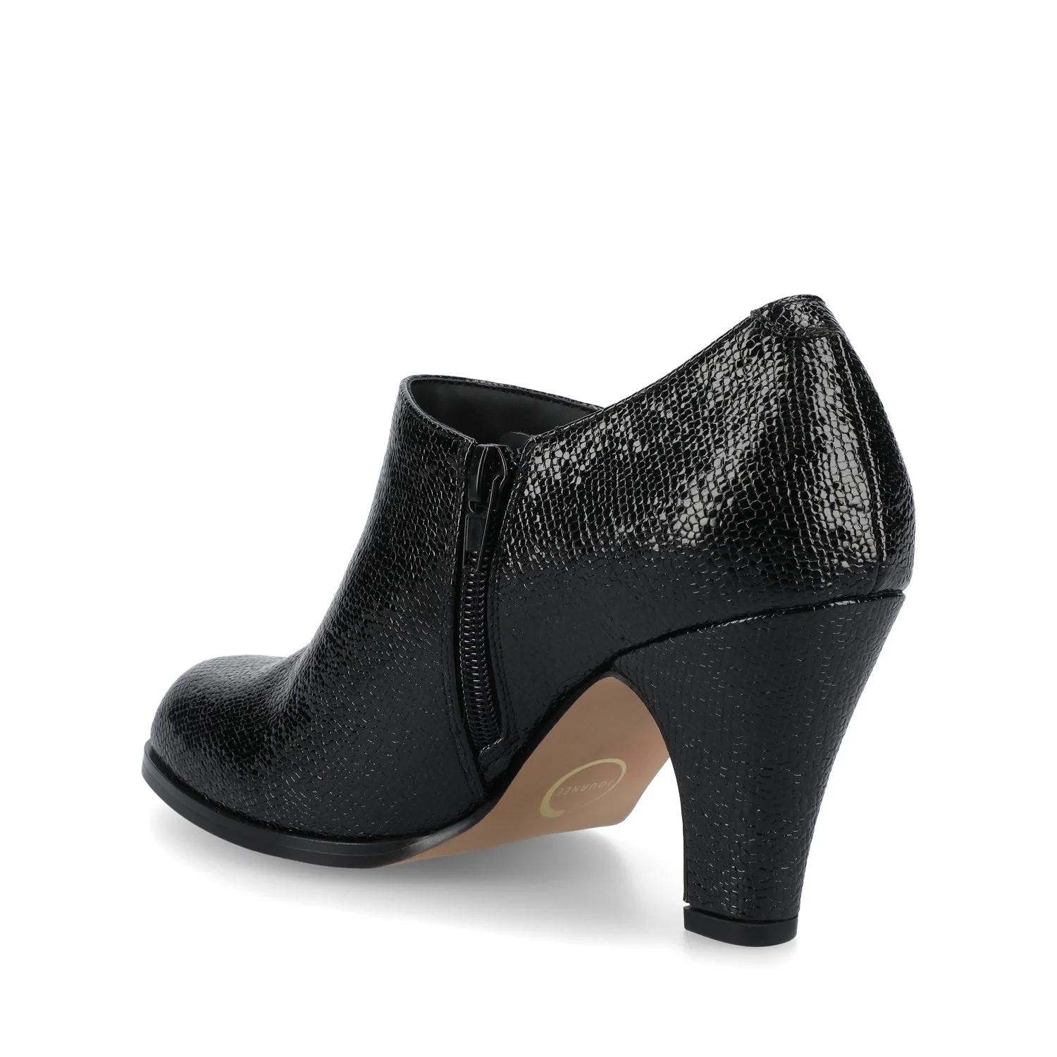 SANZI ZIP-UP BOOTIES IN WIDE - Black Lizard - Image 3