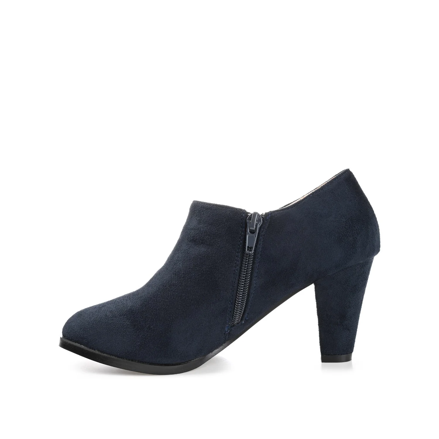 SANZI ZIP-UP BOOTIES IN WIDE - Navy Nubuck - Image 3