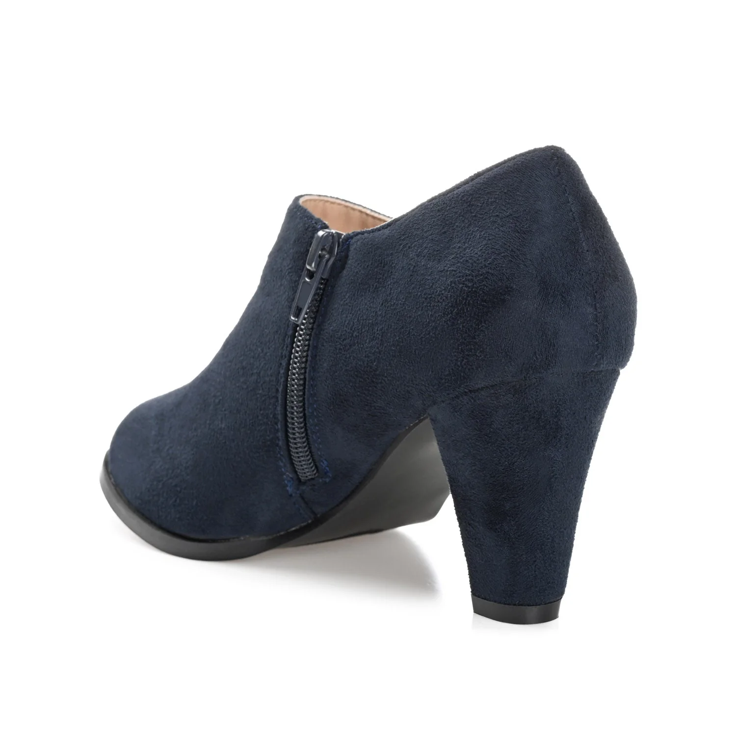 SANZI ZIP-UP BOOTIES IN WIDE - Navy Nubuck - Image 4