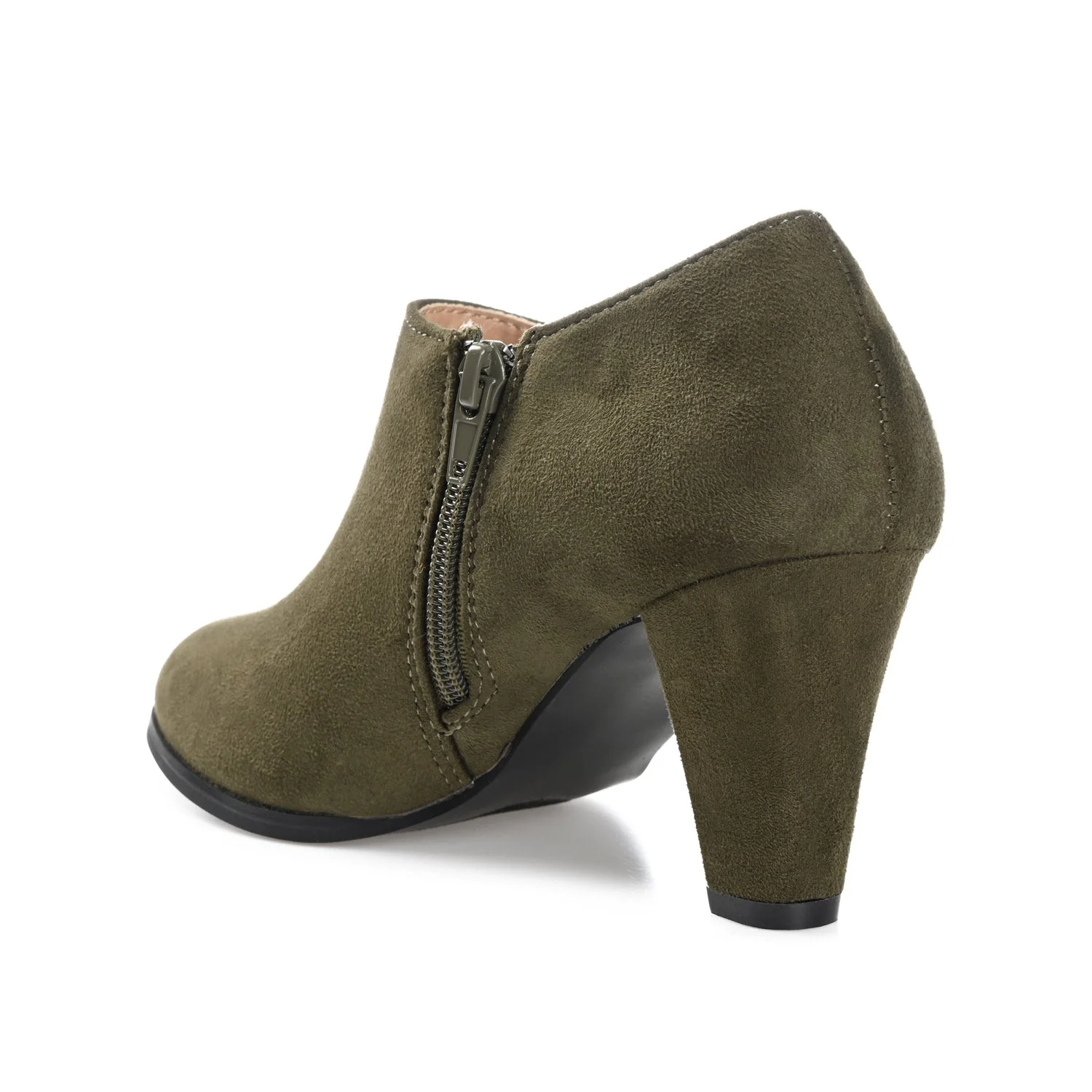 SANZI ZIP-UP BOOTIES IN WIDE - Olive - Image 4