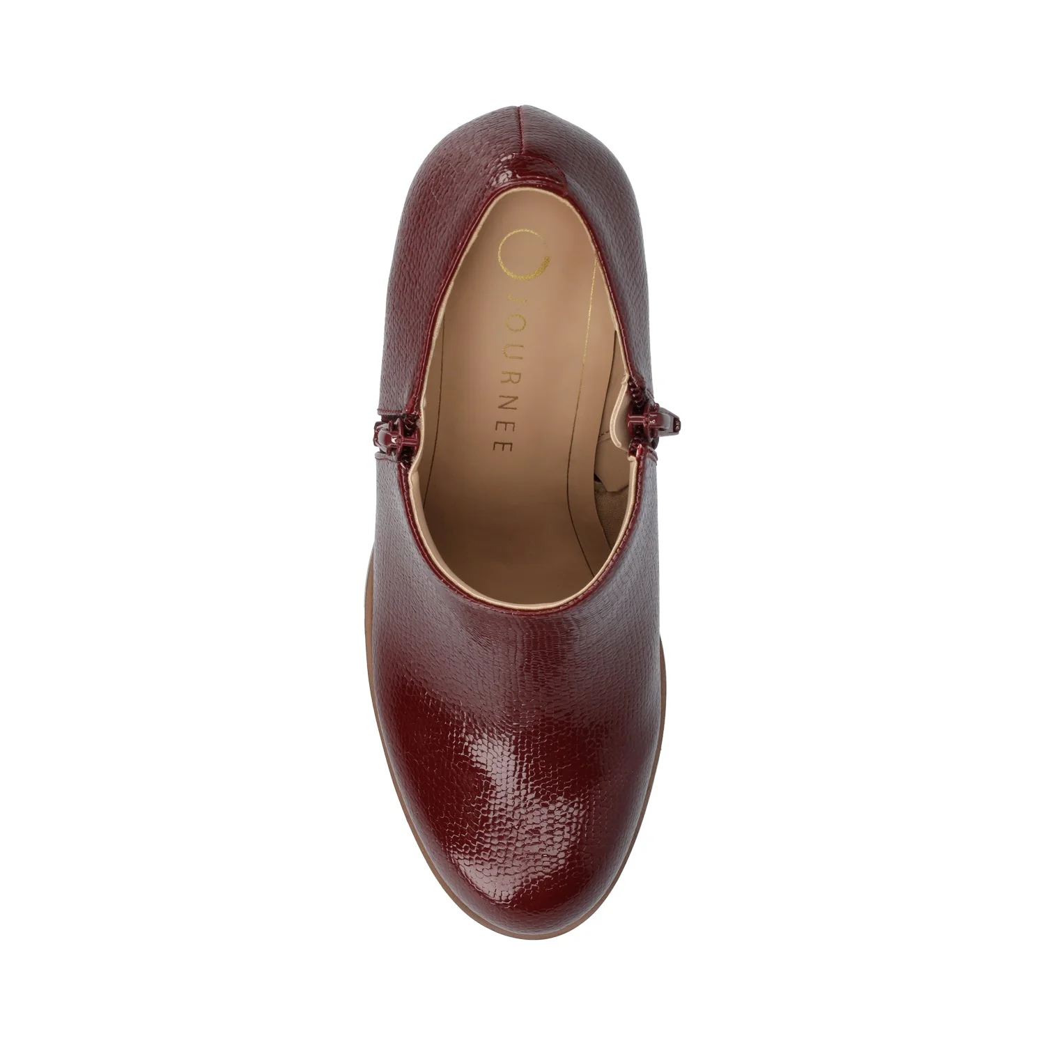 SANZI ZIP-UP BOOTIES IN WIDE - Oxblood Lizard - Image 4