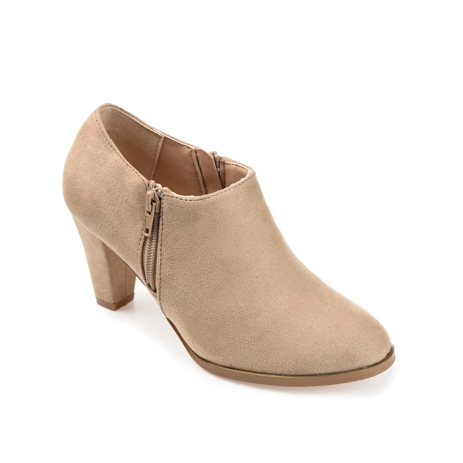 SANZI ZIP-UP BOOTIES IN WIDE - Taupe - Image 2
