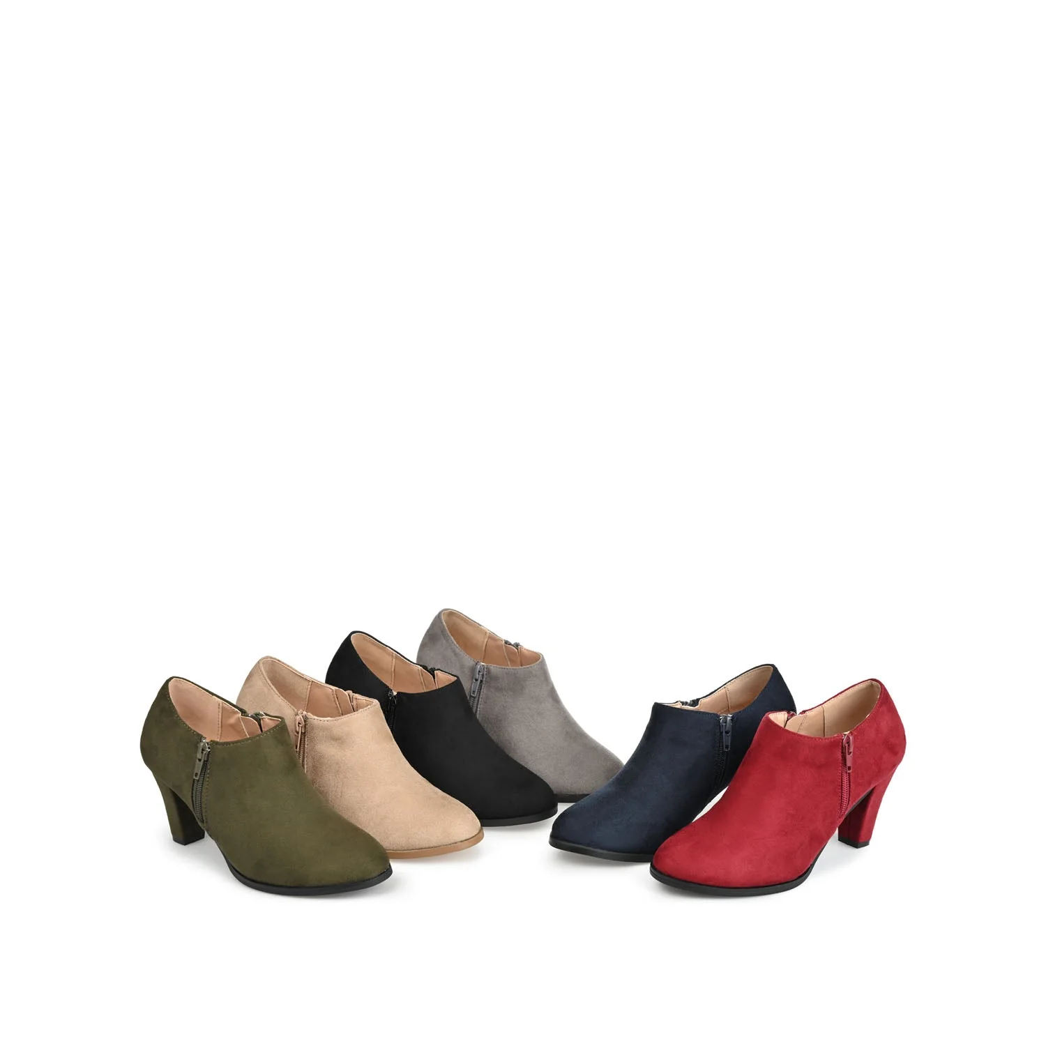 SANZI ZIP-UP BOOTIES IN FAUX SUEDE - Wine - Image 10