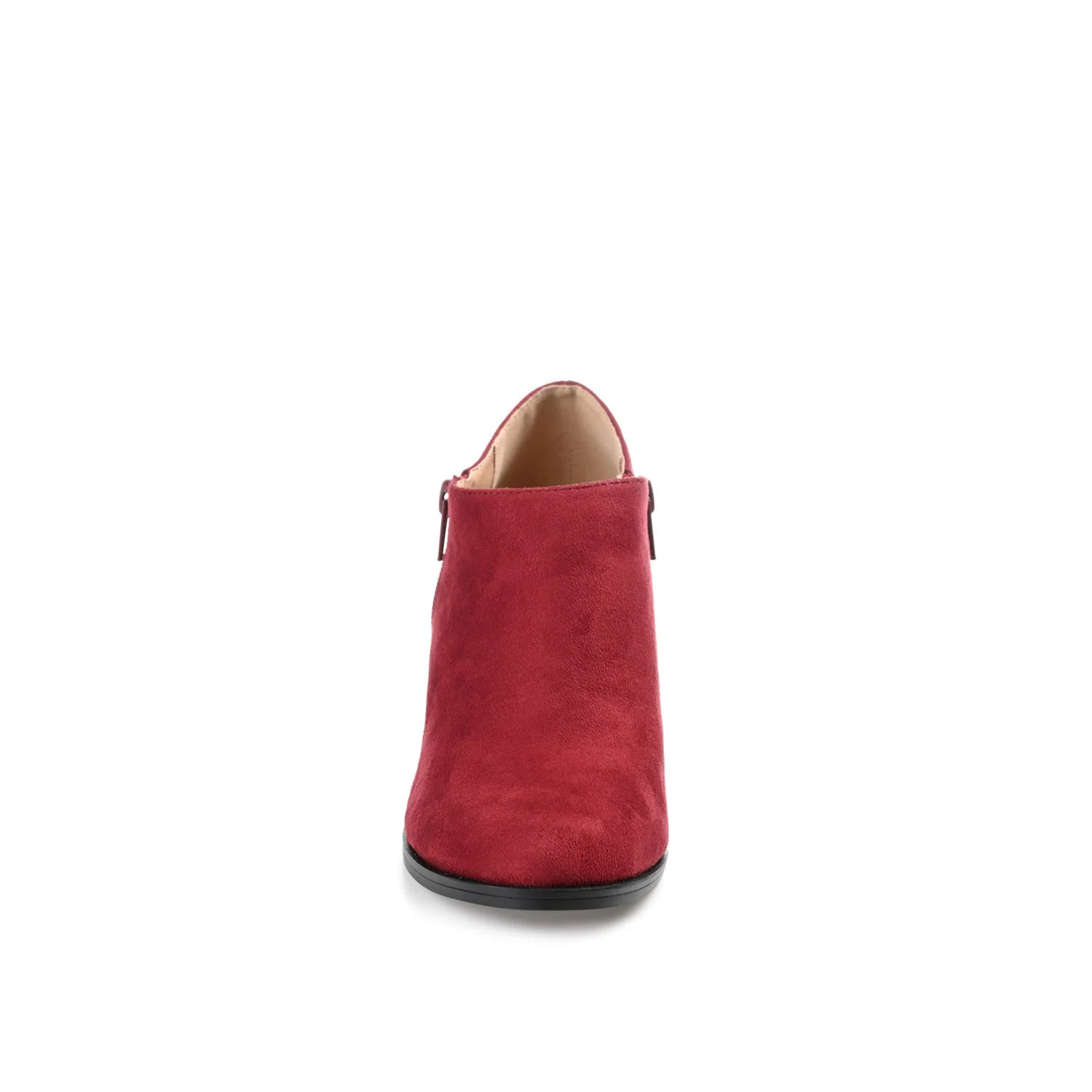 SANZI ZIP-UP BOOTIES IN FAUX SUEDE - Wine - Image 6
