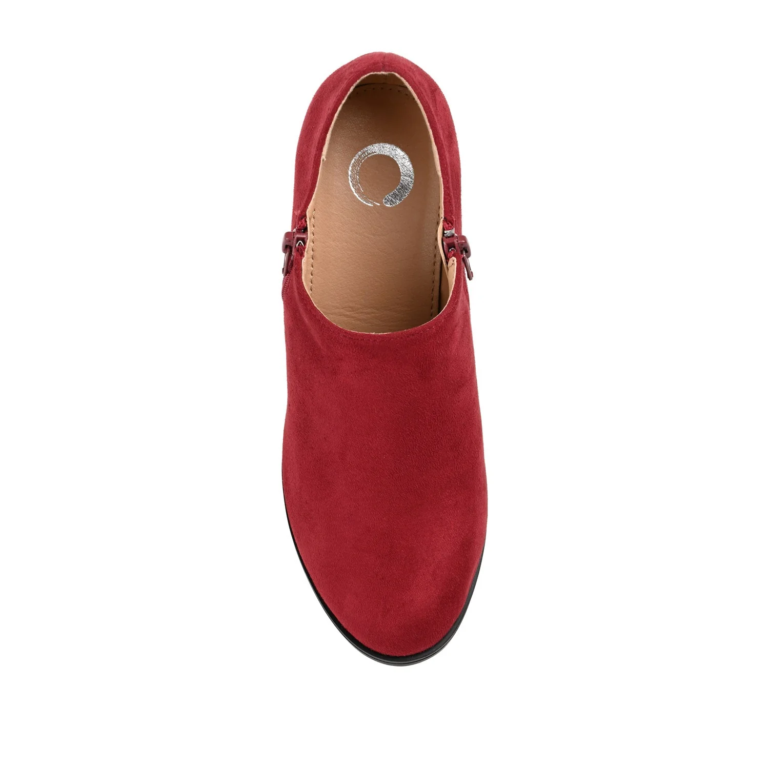 SANZI ZIP-UP BOOTIES IN FAUX SUEDE - Wine - Image 7