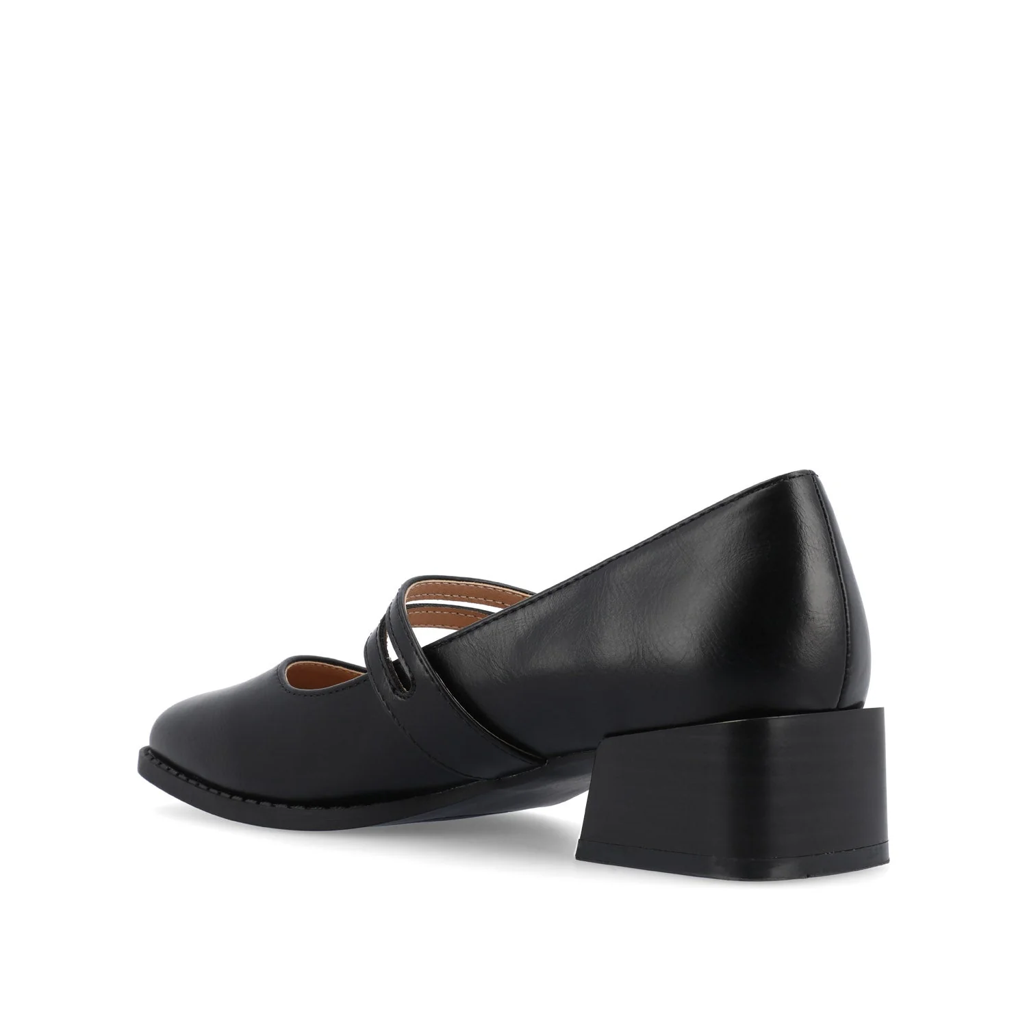 SAVVI MARY JANE PUMP HEELS IN VEGAN LEATHER - Black - Image 4