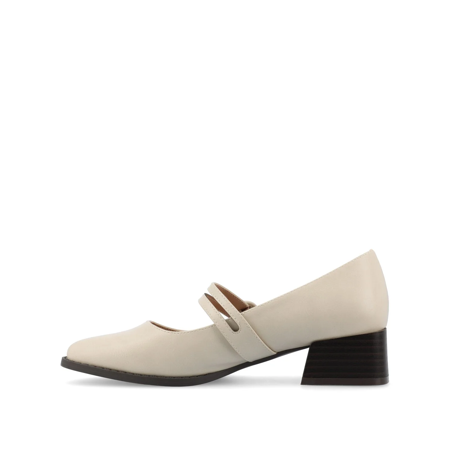 SAVVI MARY JANE PUMP HEELS IN VEGAN LEATHER - Ivory - Image 3