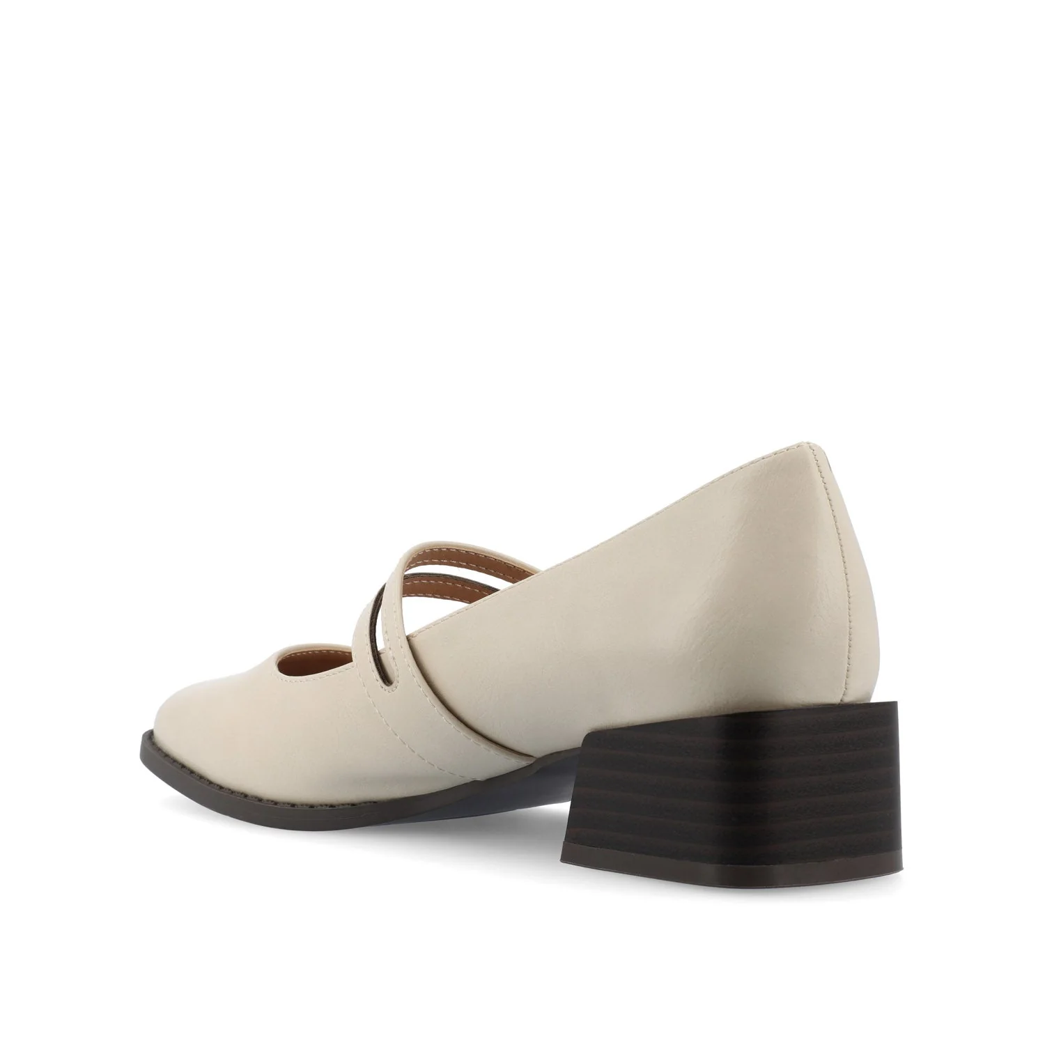 SAVVI MARY JANE PUMP HEELS IN VEGAN LEATHER - Ivory - Image 4