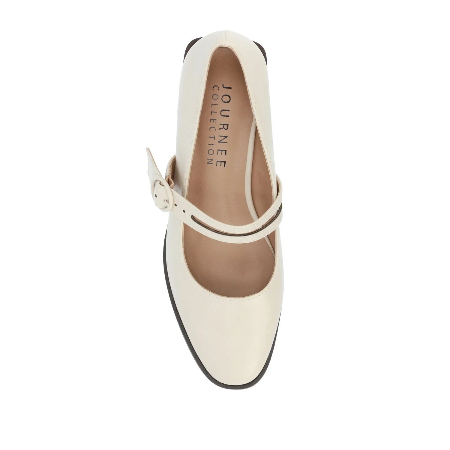 SAVVI MARY JANE PUMP HEELS IN VEGAN LEATHER - Ivory - Image 6
