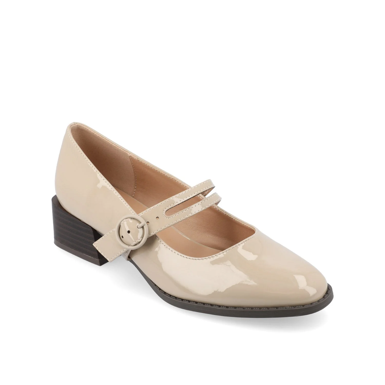 SAVVI MARY JANE PUMP HEELS IN VEGAN LEATHER - Patent/Black - Image 2