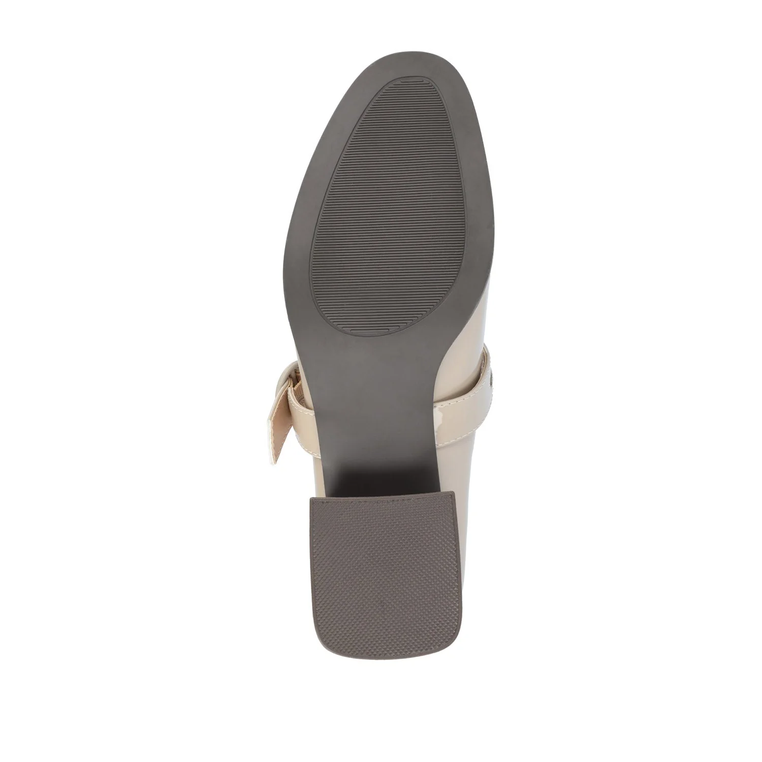 SAVVI MARY JANE PUMP HEELS IN VEGAN LEATHER - Patent/Taupe - Image 8