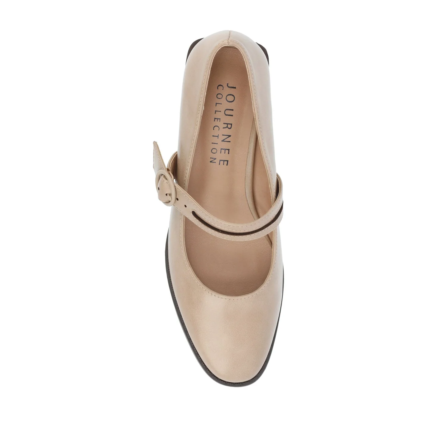 SAVVI MARY JANE PUMP HEELS IN VEGAN LEATHER - Sand - Image 6
