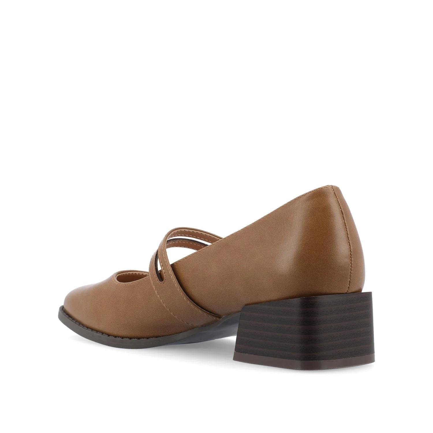 SAVVI MARY JANE PUMP HEELS IN VEGAN LEATHER - Tan - Image 4