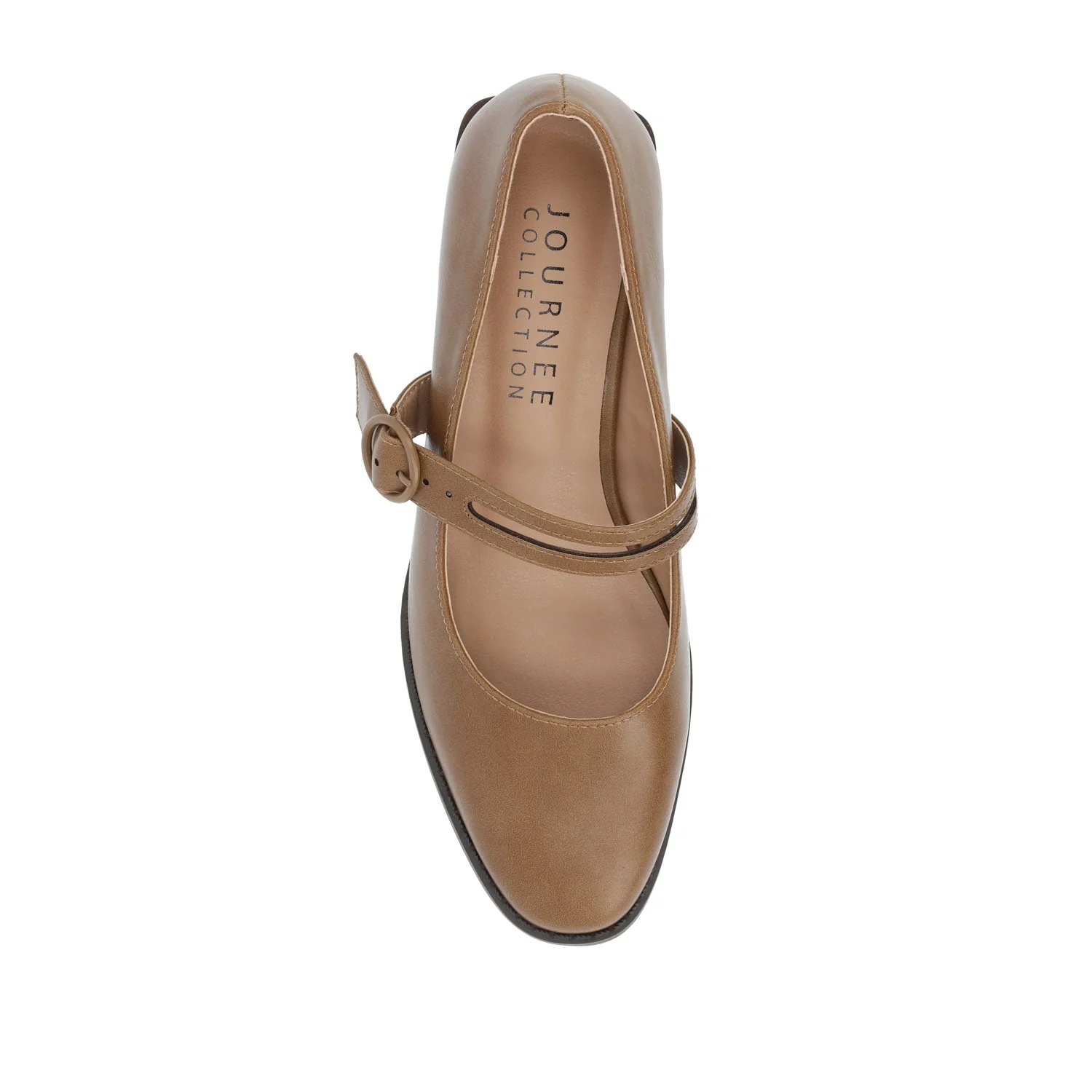 SAVVI MARY JANE PUMP HEELS IN VEGAN LEATHER - Tan - Image 6