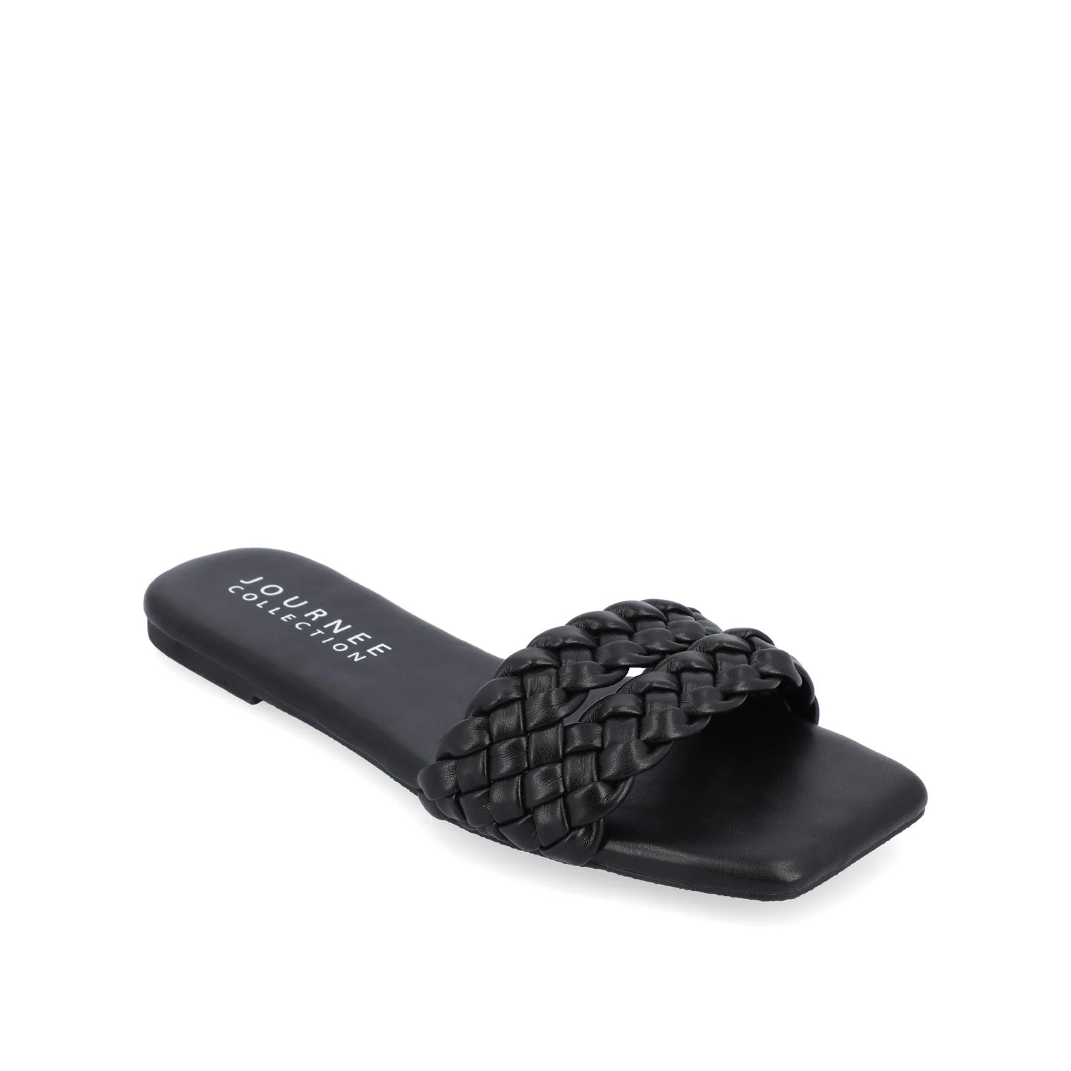SAWYERR VEGAN LEATHER SLIDE SANDALS IN WIDE - Black - Image 2