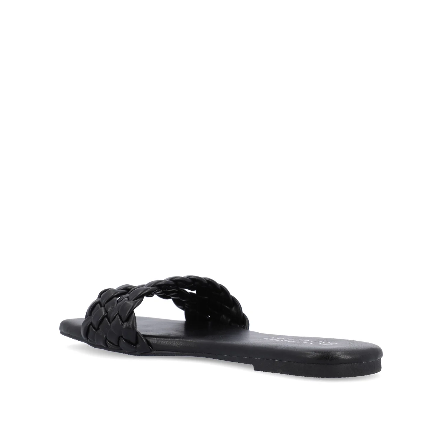 SAWYERR VEGAN LEATHER SLIDE SANDALS IN WIDE - Black - Image 4