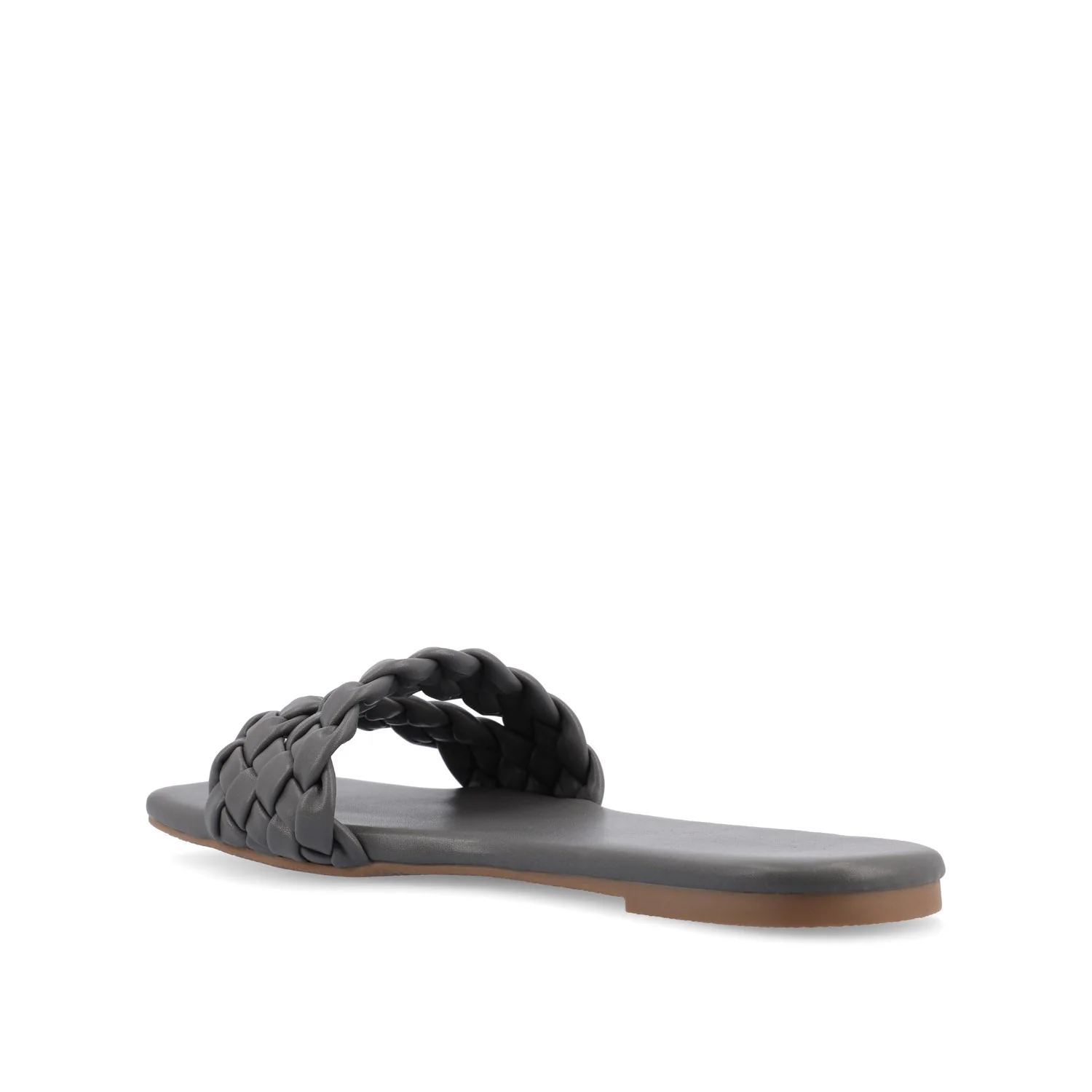 SAWYERR VEGAN LEATHER SLIDE SANDALS IN WIDE - Grey - Image 4