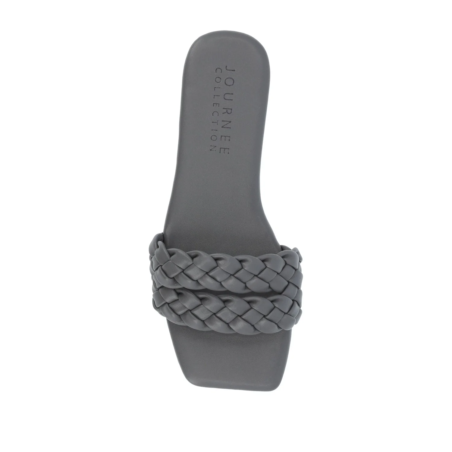 SAWYERR VEGAN LEATHER SLIDE SANDALS IN WIDE - Grey - Image 6