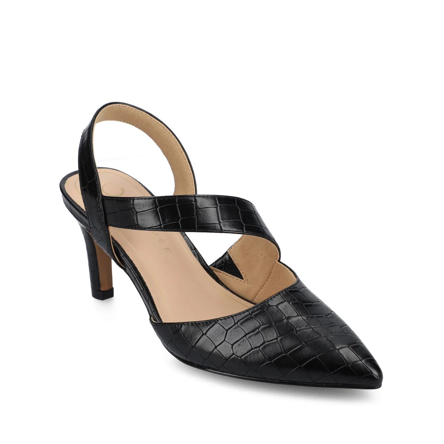 SCARLETT STILETTO HEELS IN CROCO - Black Croc - Image 2