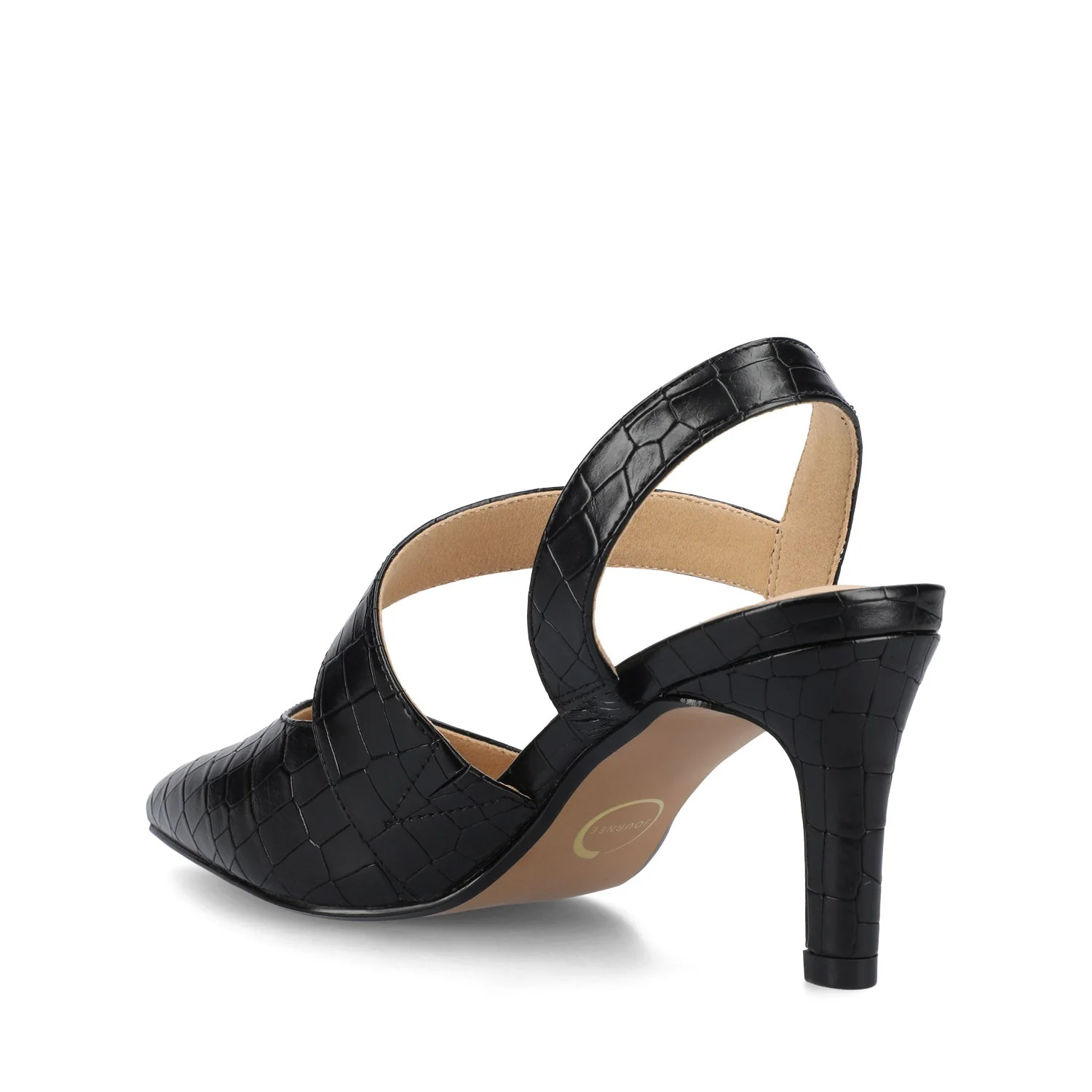 SCARLETT STILETTO HEELS IN CROCO - Black Croc - Image 3