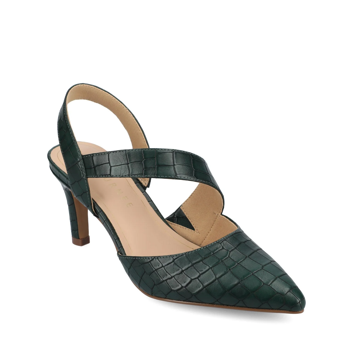 SCARLETT STILETTO HEELS IN CROCO - Green Croc - Image 2