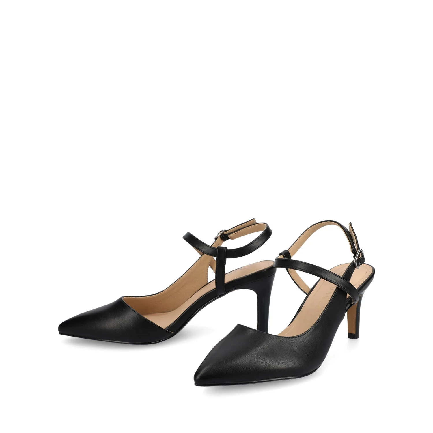 SCIPIO STILETTO PUMP HEELS IN WIDE - Black PU - Image 2