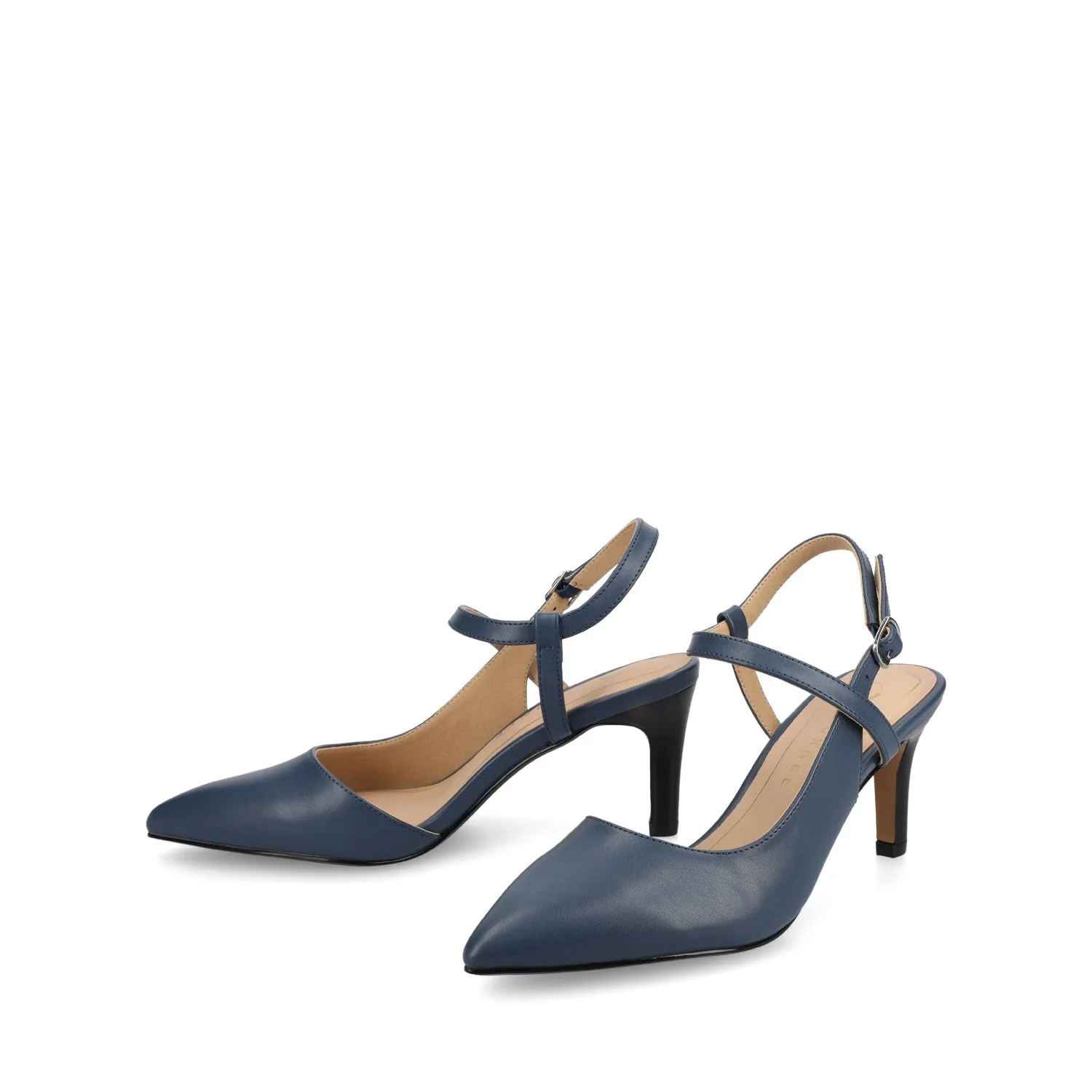 SCIPIO STILETTO PUMP HEELS IN WIDE - Navy PU - Image 2
