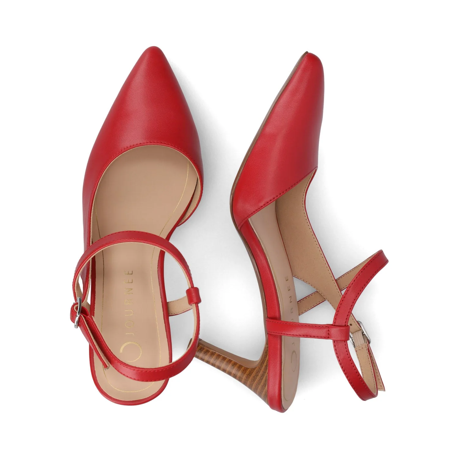 SCIPIO STILETTO PUMP HEELS IN WIDE - Red PU - Image 3